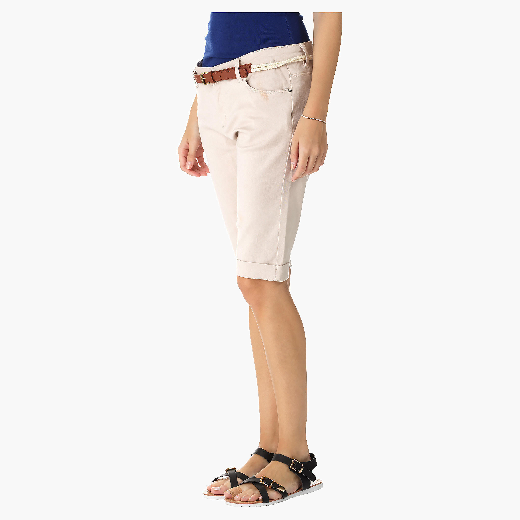 Solid Colour Shorts-women-clothing-bottoms-shorts-image-3