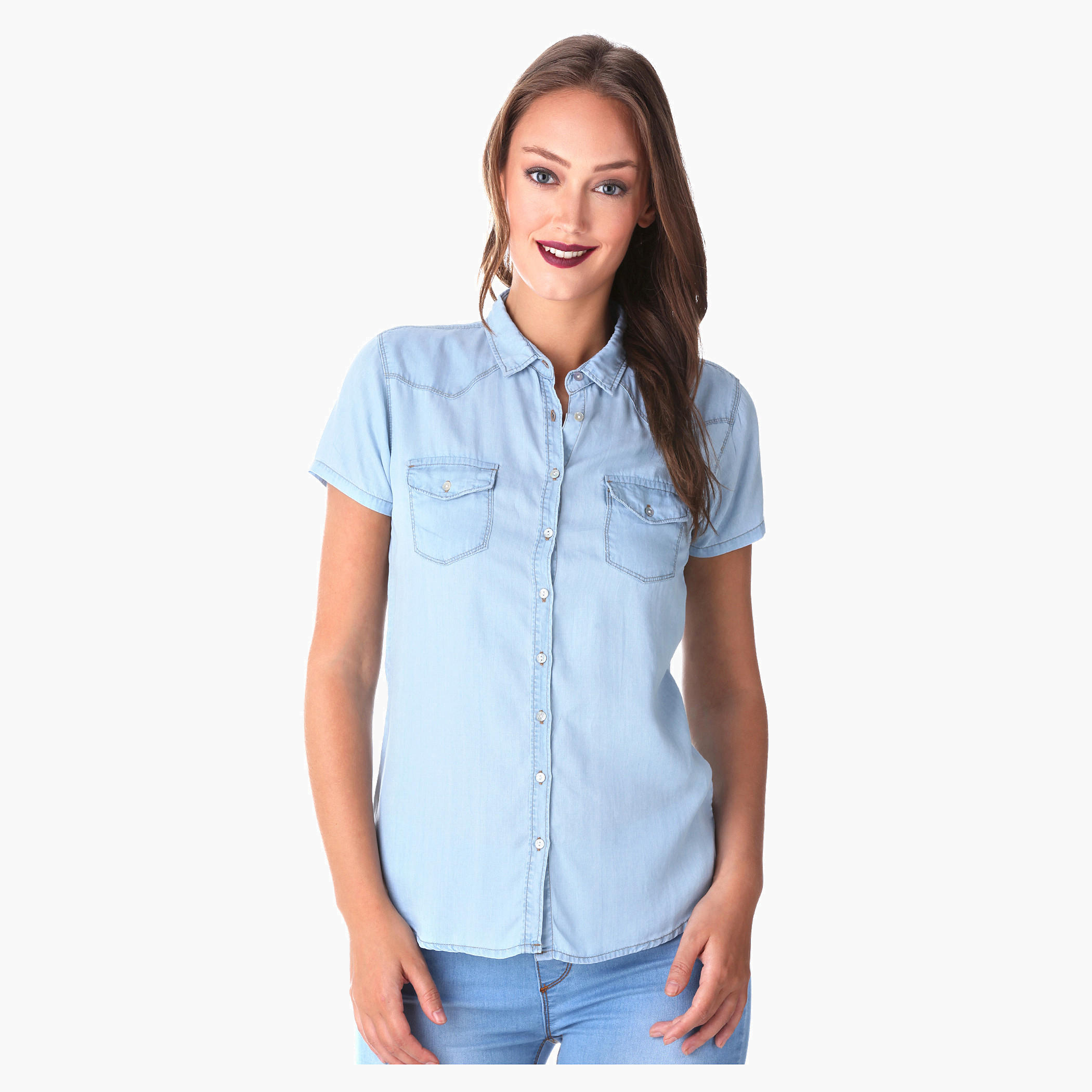 Solid Colour Shirt-women-clothing-shirtsandblouses-blouses-image-1