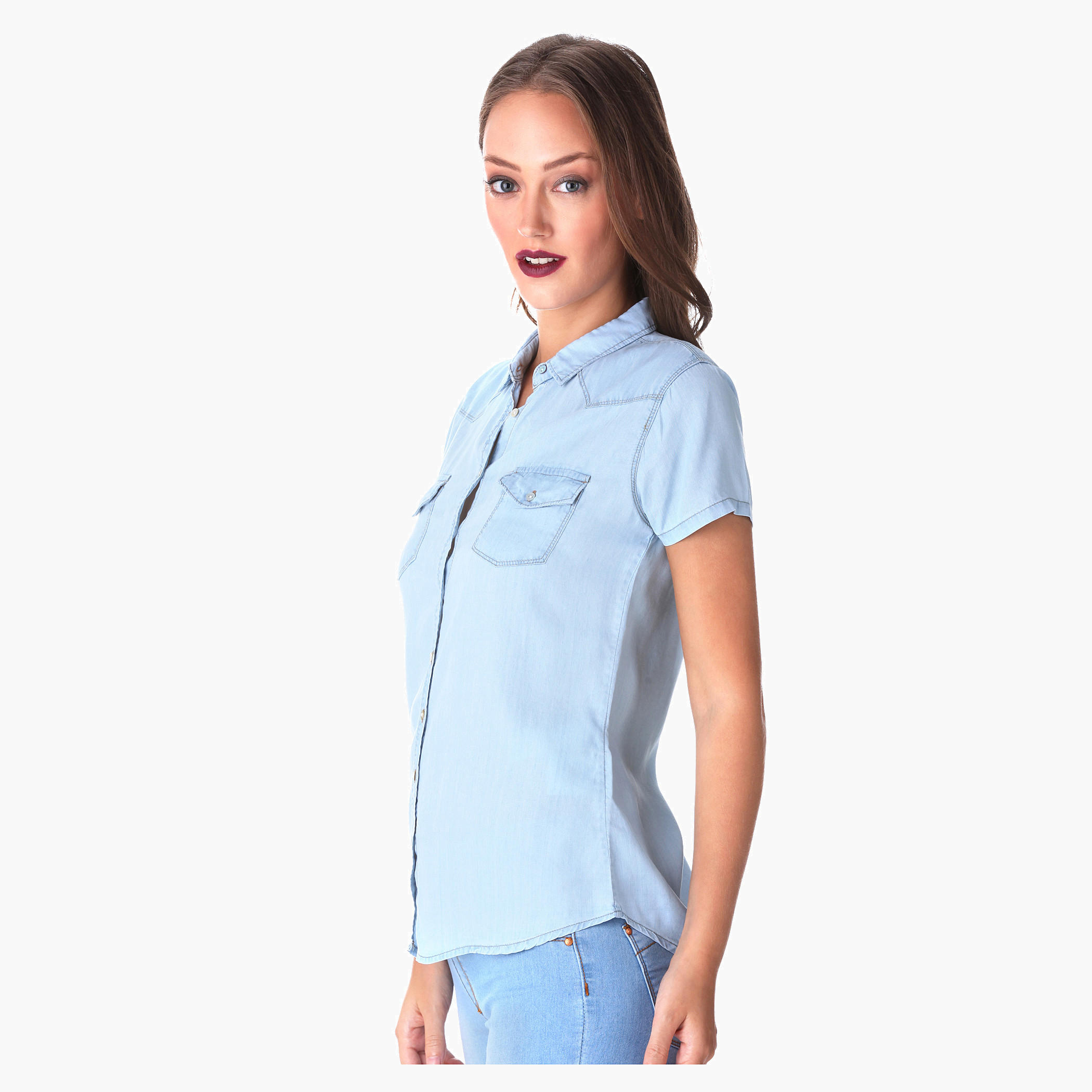Solid Colour Shirt-women-clothing-shirtsandblouses-blouses-image-3