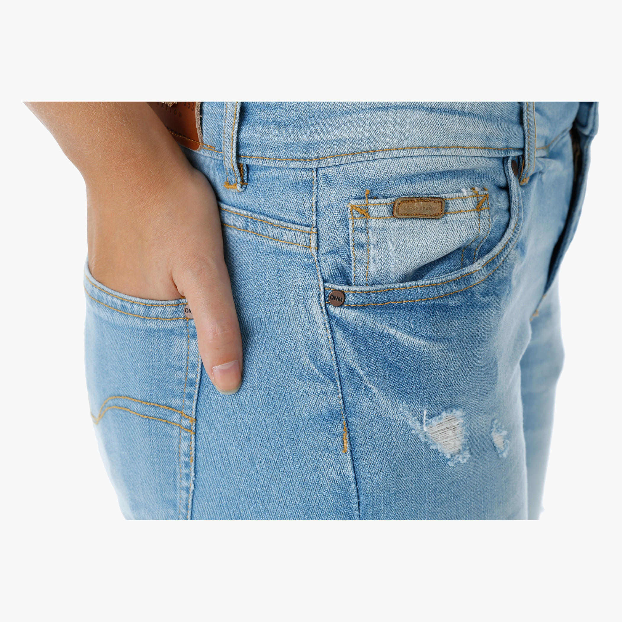Kick Flare Jeans with Distressing in Skinny Fit-women-clothing-bottoms-jeans-image-4