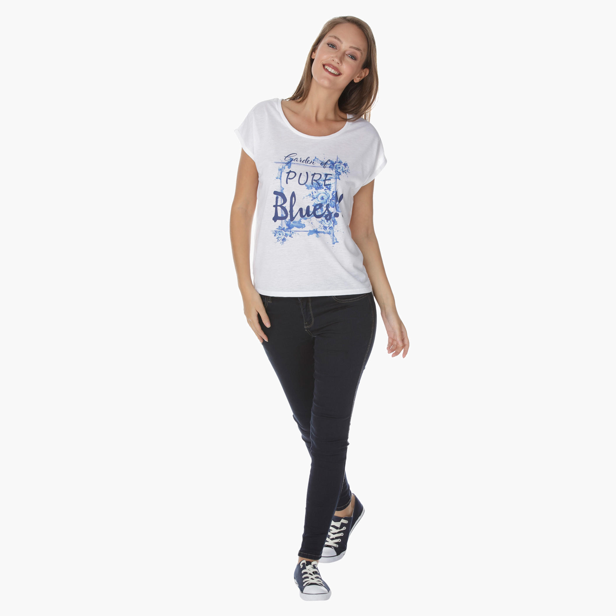 Printed Short-sleeved T-shirt-women-clothing-tshirts-image-1