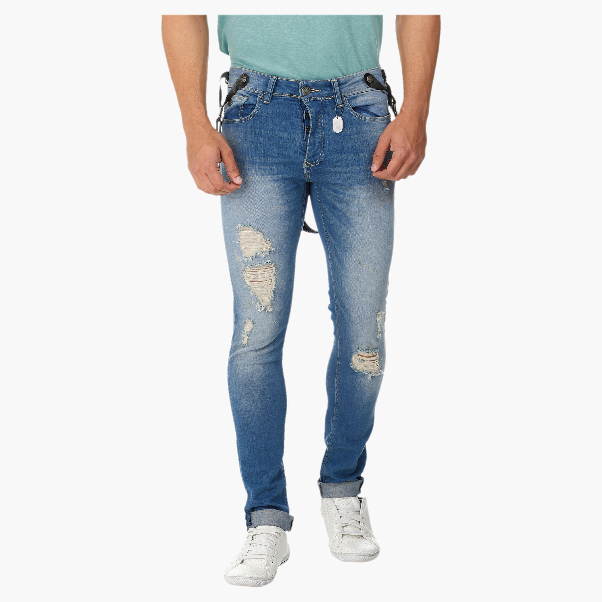 Ripped Denims with Suspenders-men-clothing-bottoms-jeans-image-1