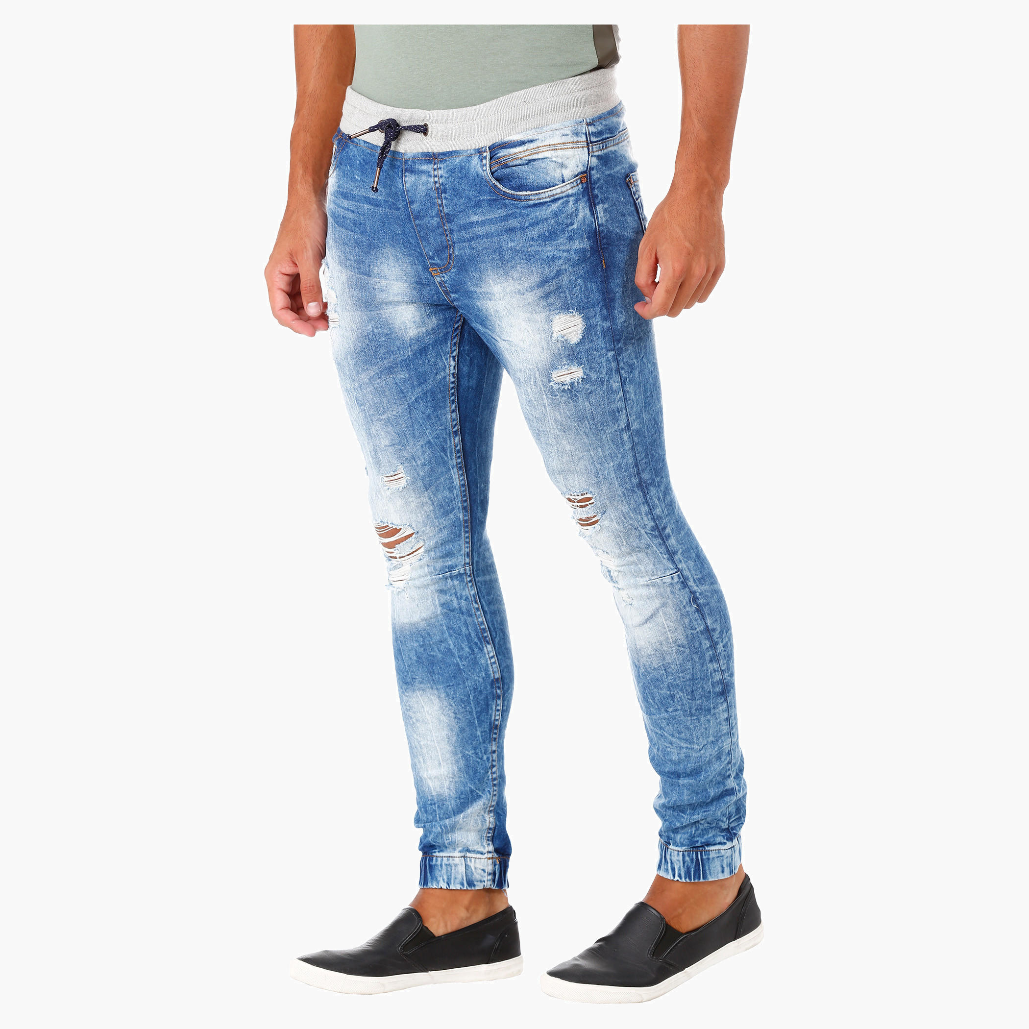 Low-rise Denim Joggers with Ribbed waistband in Slim Fit-men-clothing-bottoms-jeans-image-3