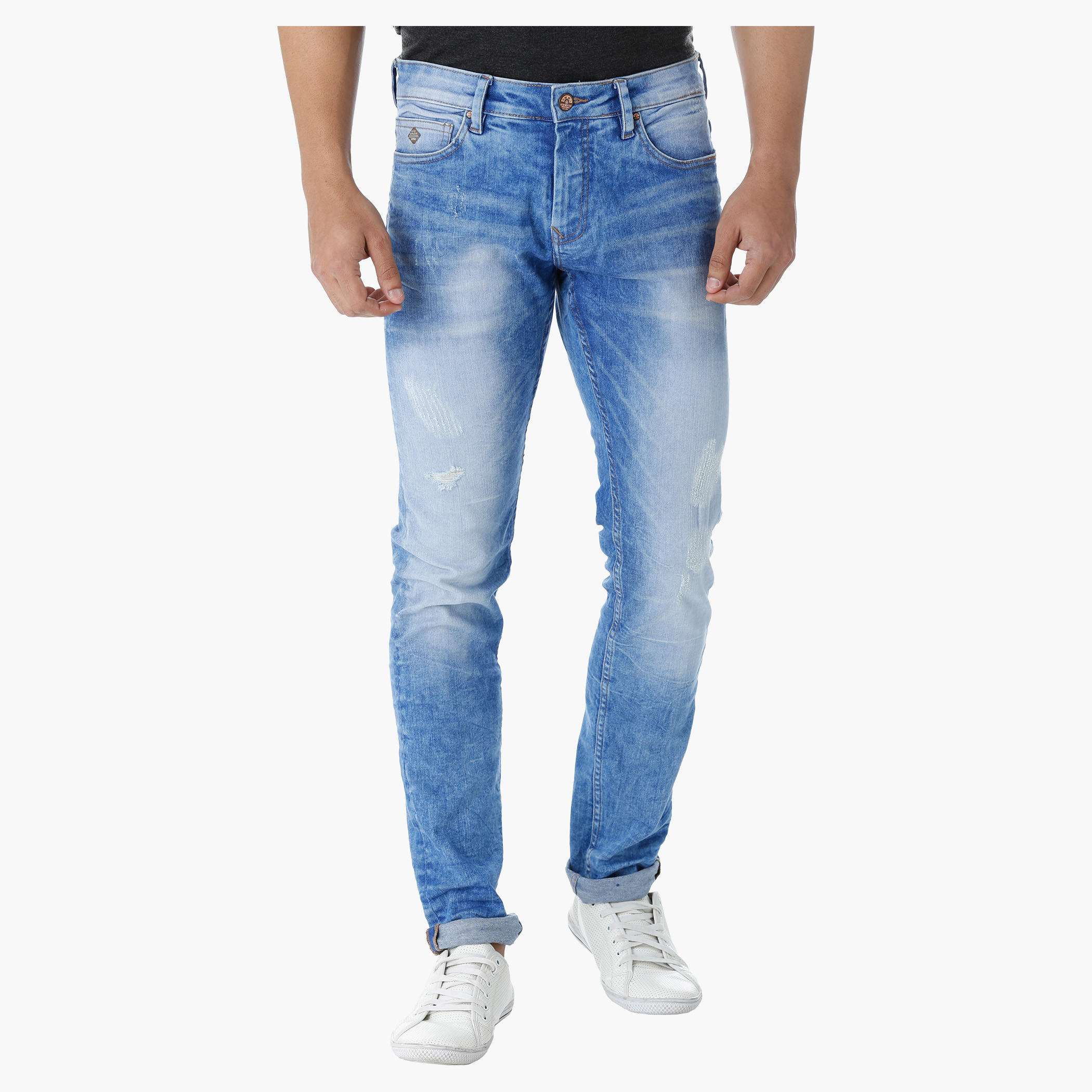 Low Rise Denim with Stone Wash and Distressed Finish-men-clothing-bottoms-jeans-image-1