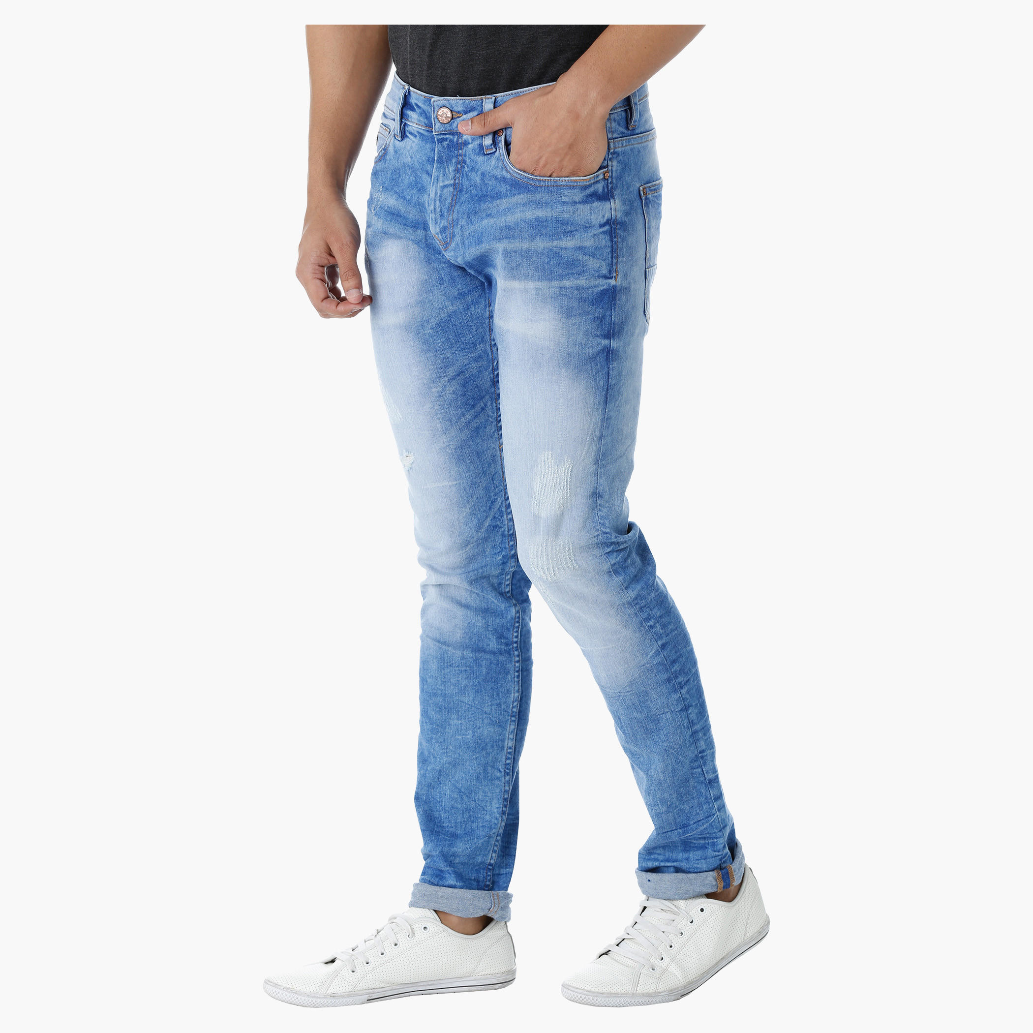 Low Rise Denim with Stone Wash and Distressed Finish-men-clothing-bottoms-jeans-image-3