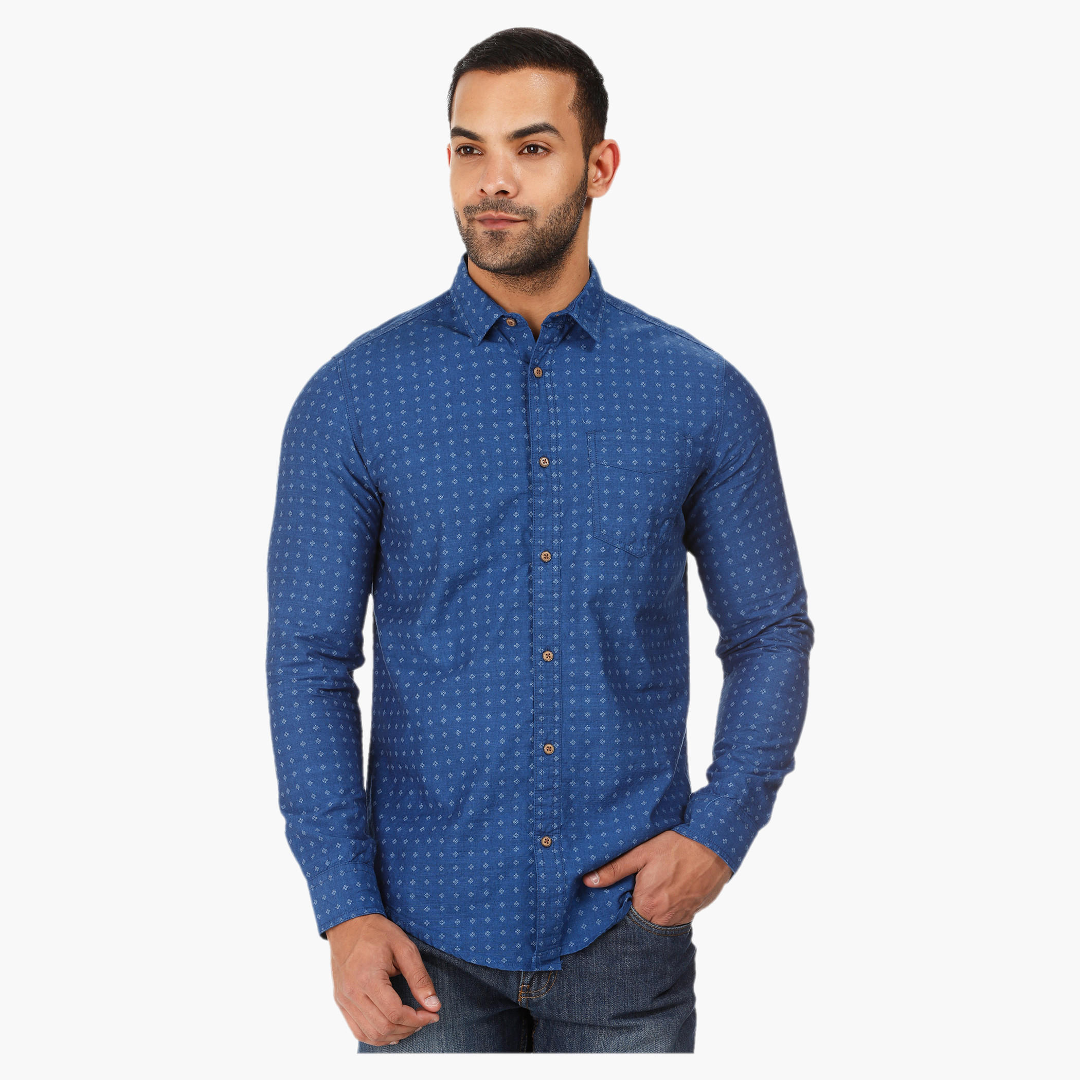 Printed Denim Shirt-men-clothing-shirts-image-1