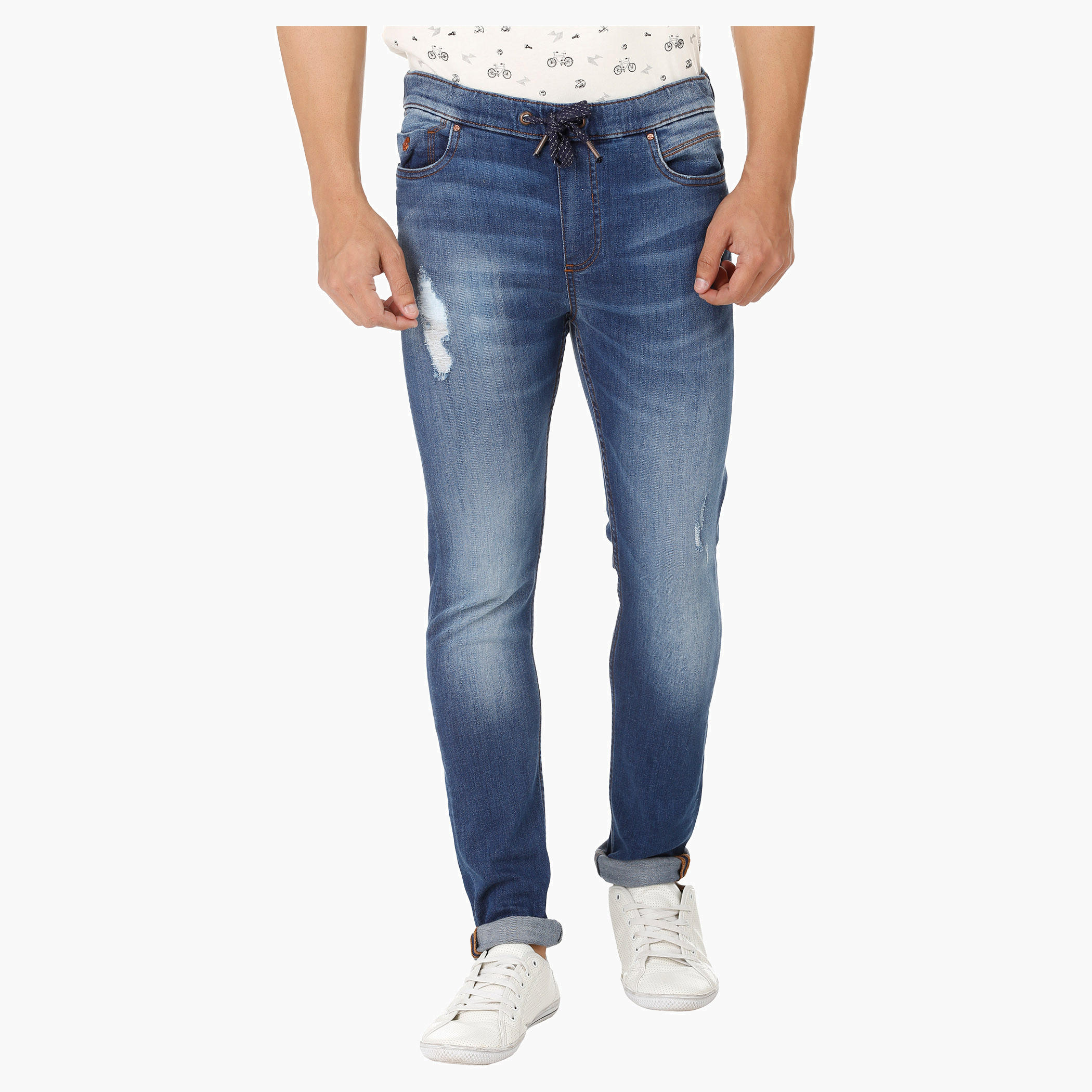 Full Length Denim Jog Pants-men-clothing-bottoms-jeans-image-1