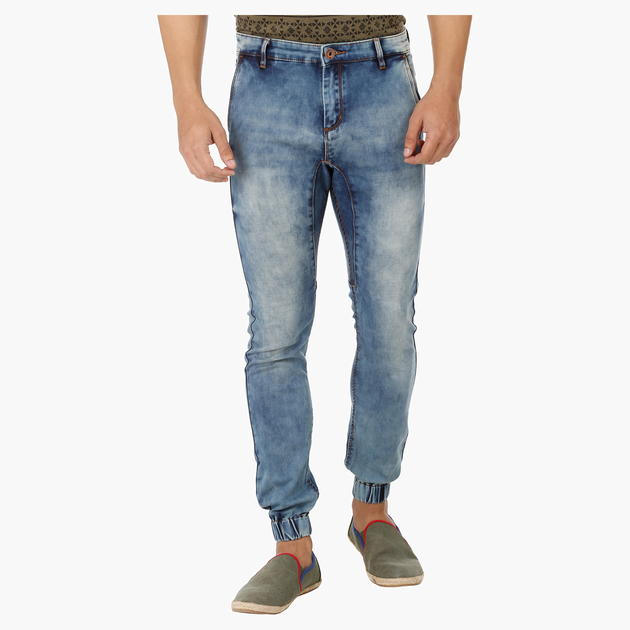 Full Length Denim Jog Pants-men-clothing-bottoms-jeans-image-1