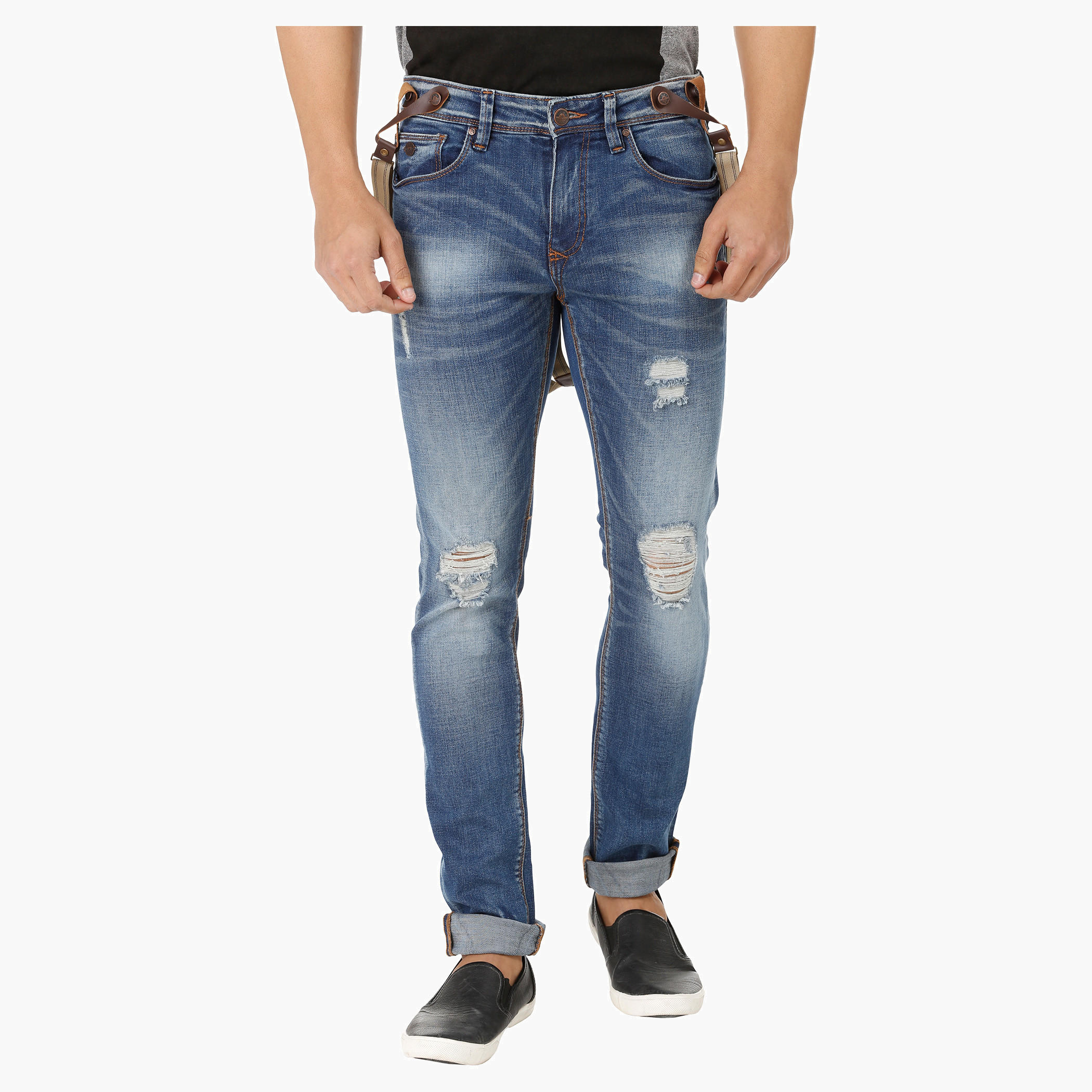 Full Length Jeans with Suspenders-men-clothing-bottoms-jeans-image-1