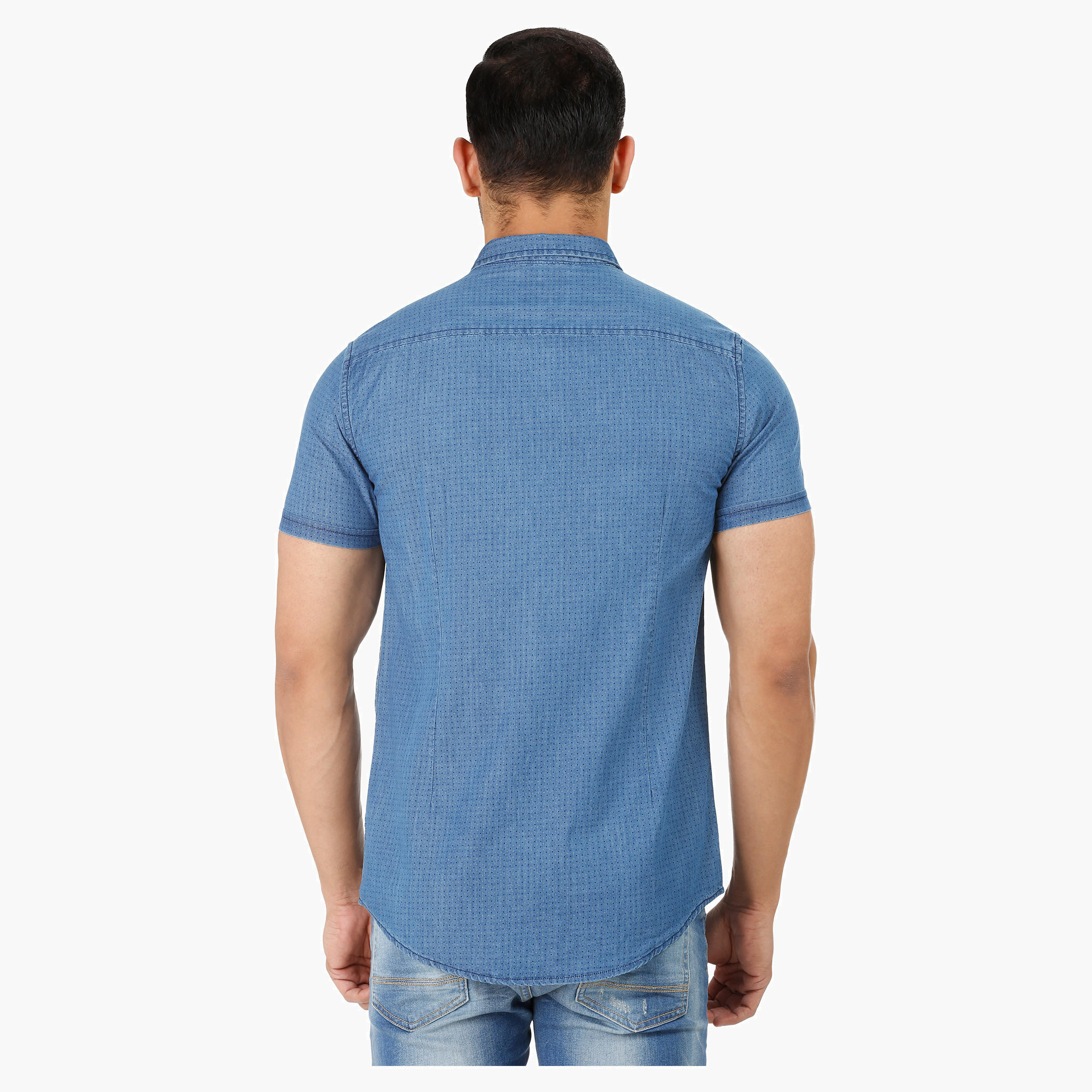 Short Sleeves Denim Shirt-men-clothing-shirts-image-2