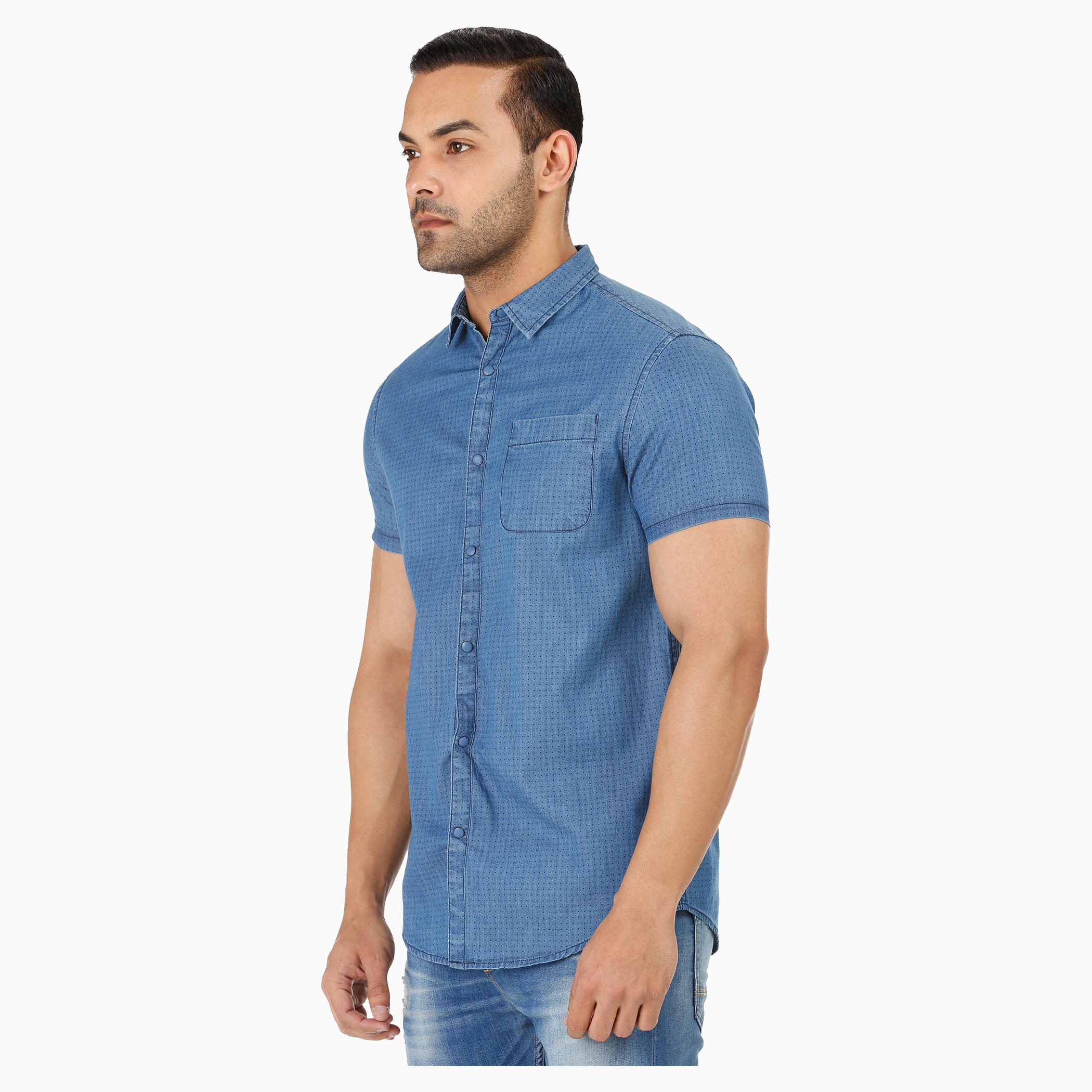 Short Sleeves Denim Shirt-men-clothing-shirts-image-3