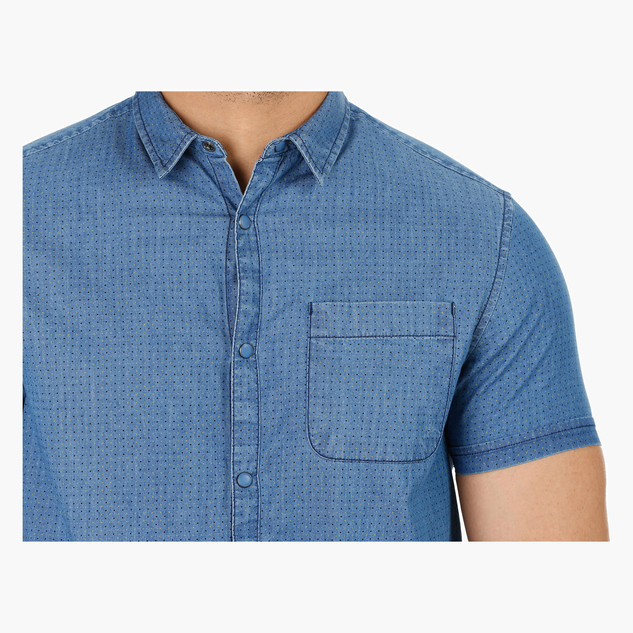 Short Sleeves Denim Shirt-men-clothing-shirts-image-4