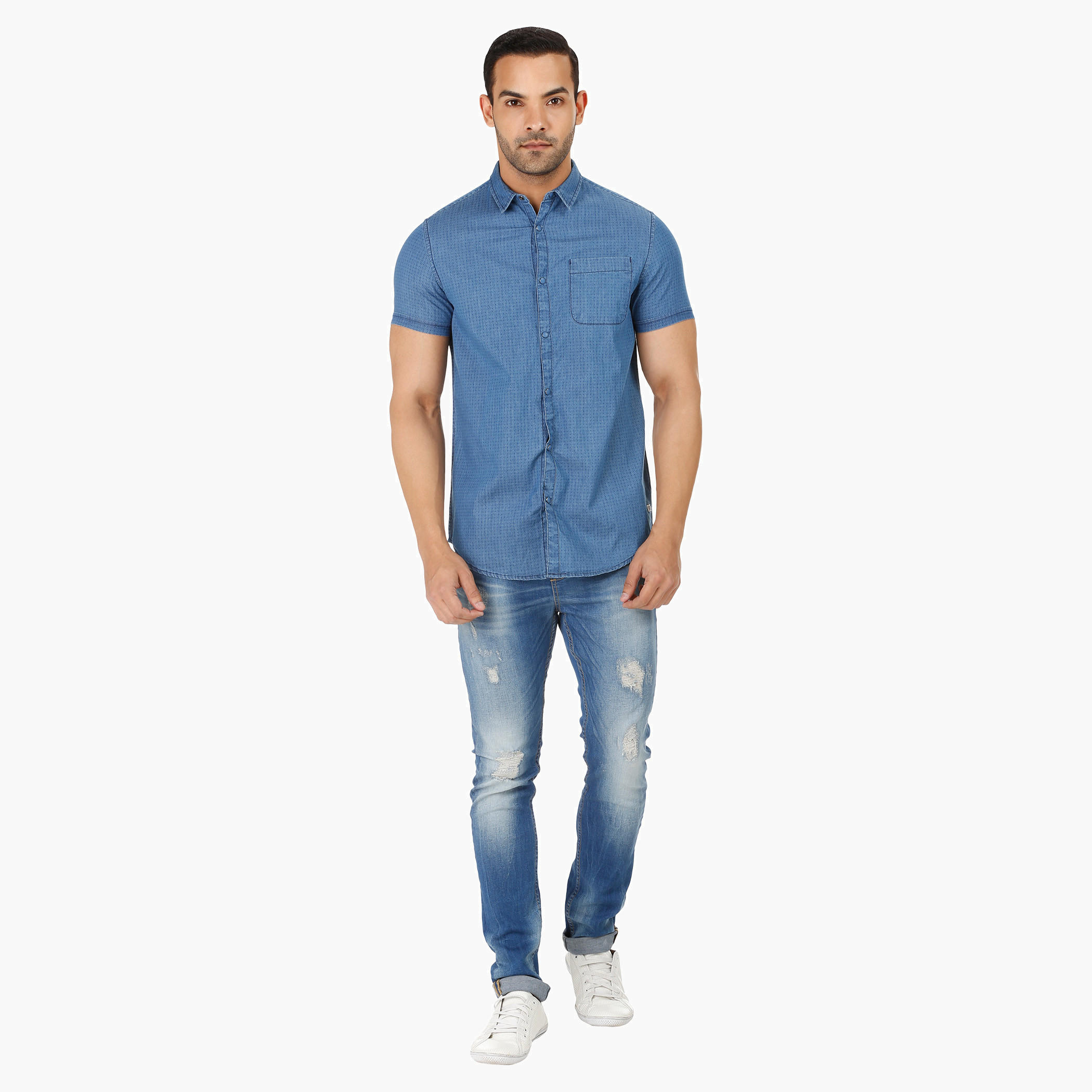 Short Sleeves Denim Shirt-men-clothing-shirts-image-5