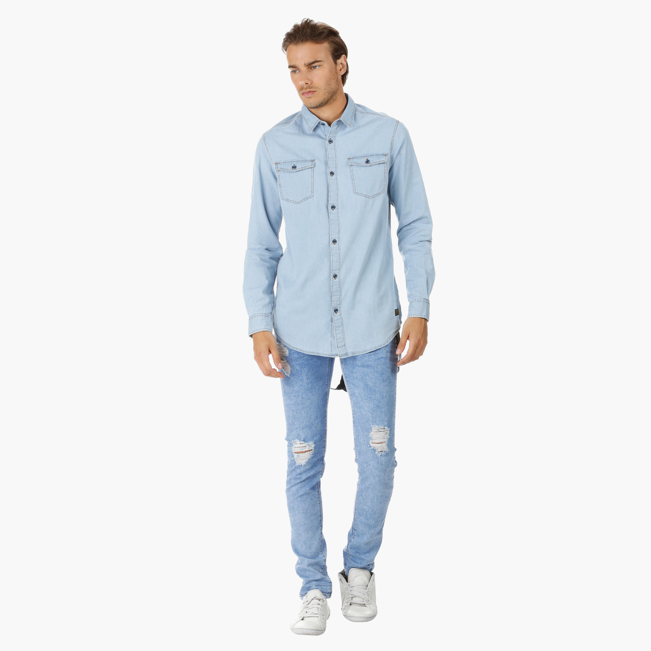 Long Sleeves Denim Shirt-men-clothing-shirts-image-1