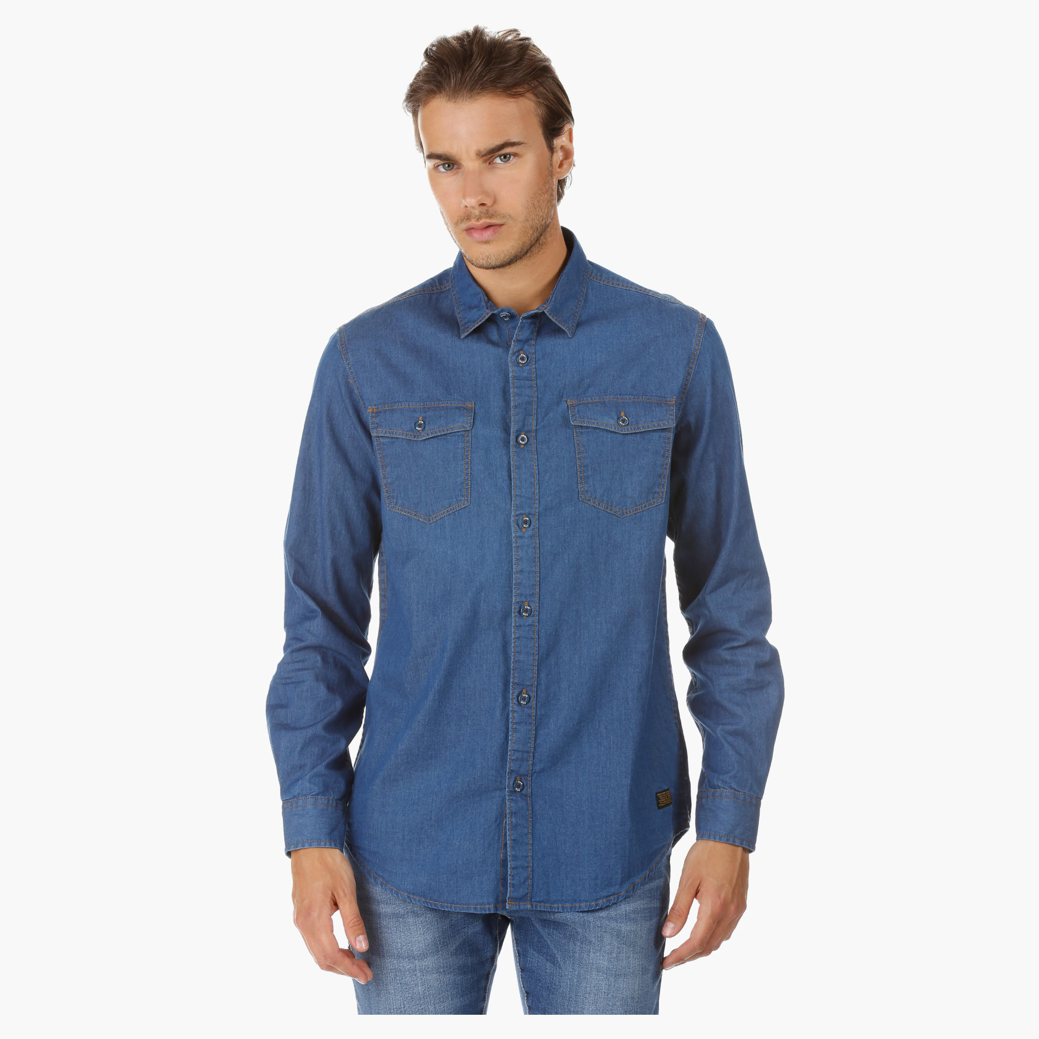 Long Sleeves Denim Shirt-men-clothing-shirts-image-1