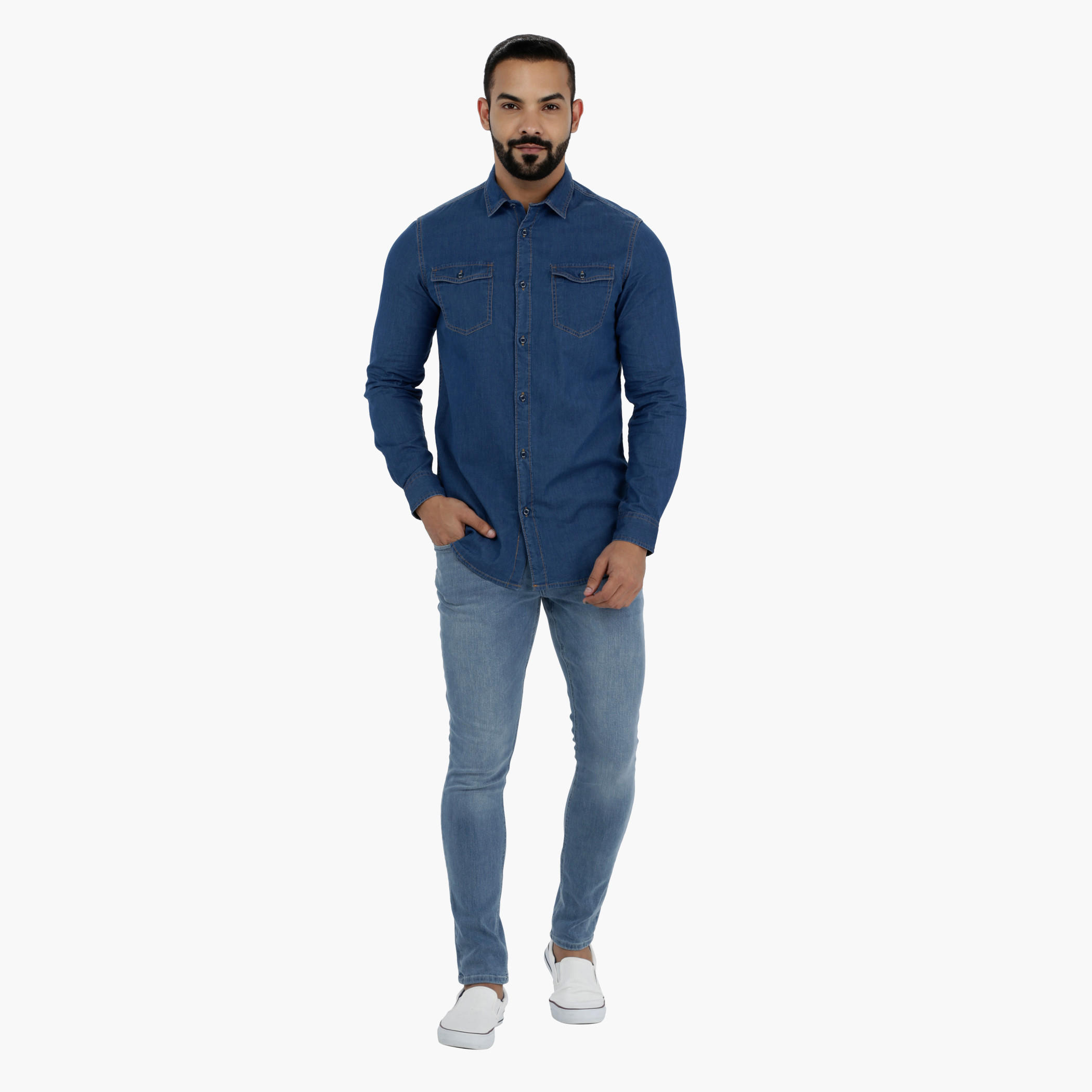 Long Sleeves Denim Shirt-men-clothing-shirts-image-1