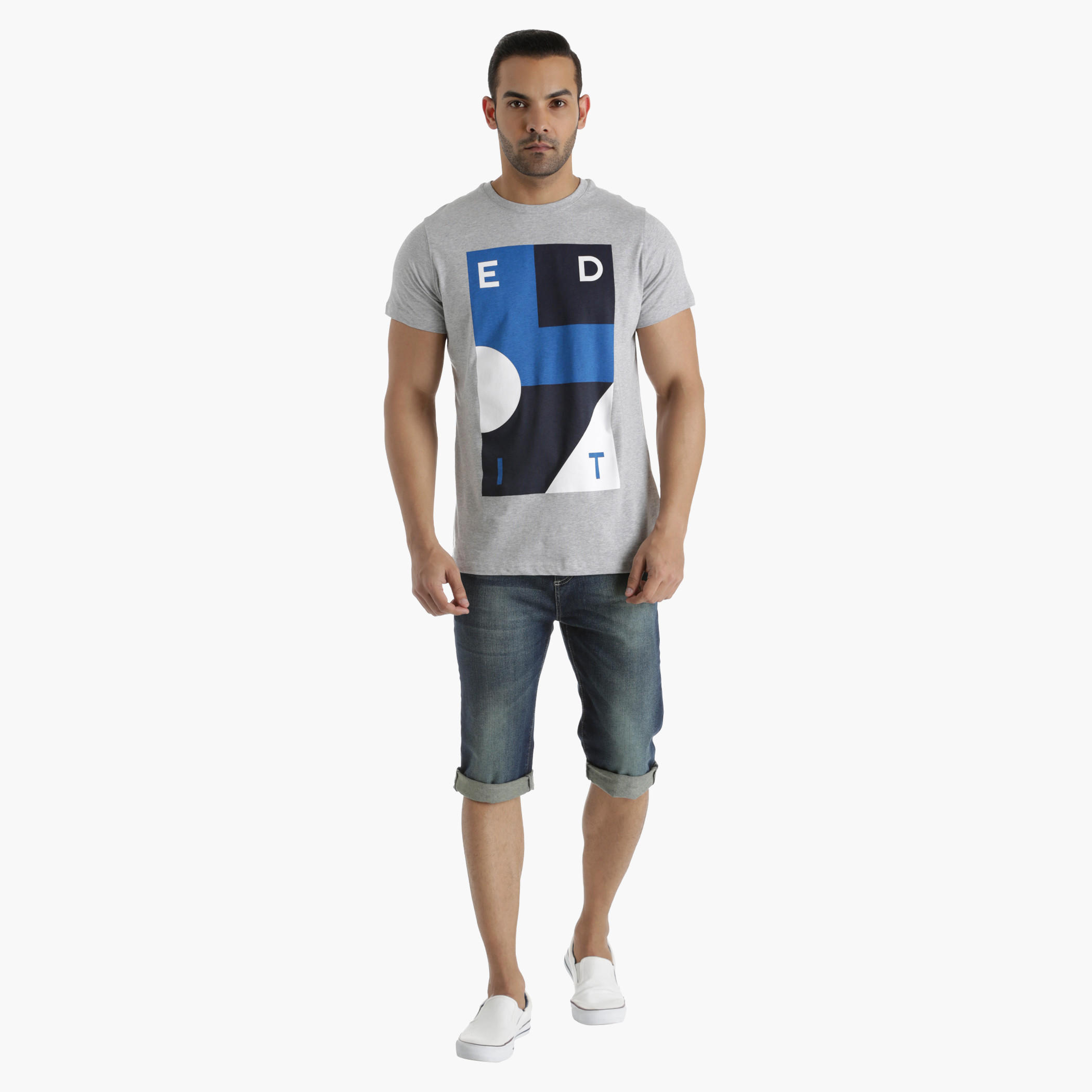 Denim Shorts with Ribbed Waistband in Regular Fit-men-clothing-bottoms-shorts-image-10