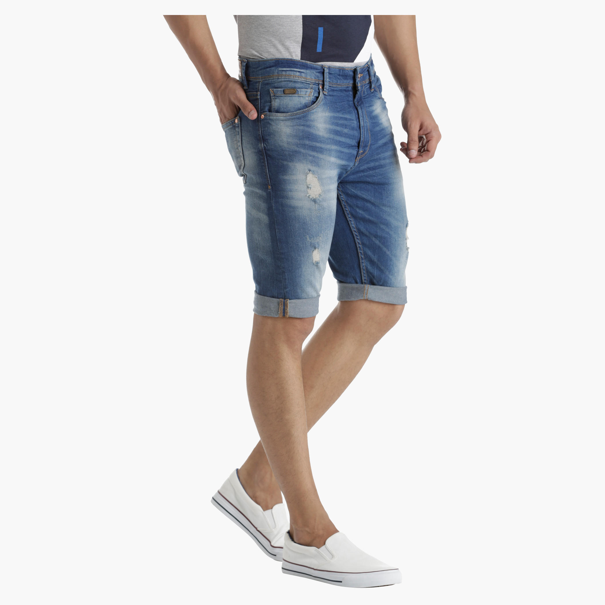 Denim Shorts in Regular Fit-men-clothing-bottoms-shorts-image-3