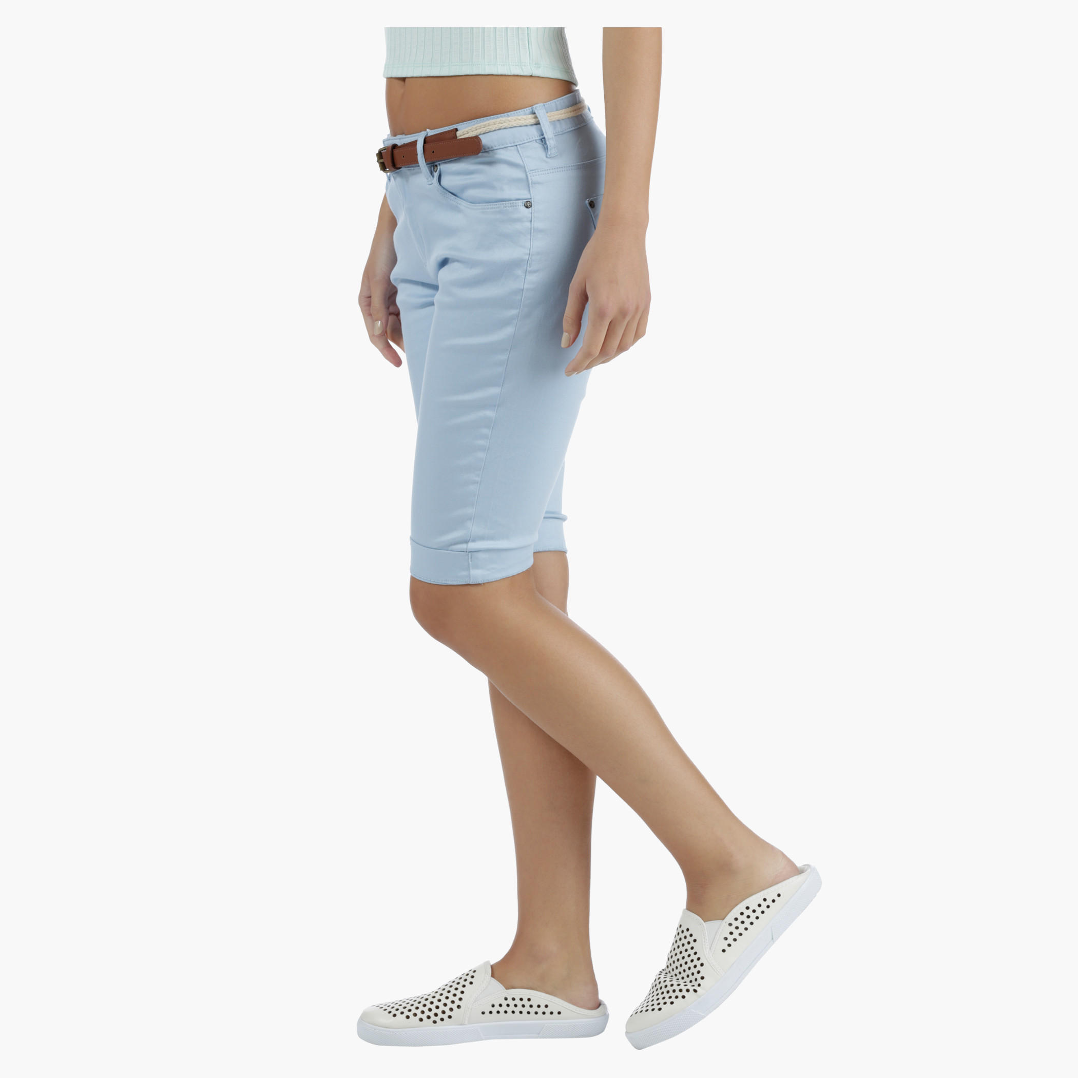 Denim Cycling Shorts in Regular Fit-women-clothing-bottoms-shorts-image-3