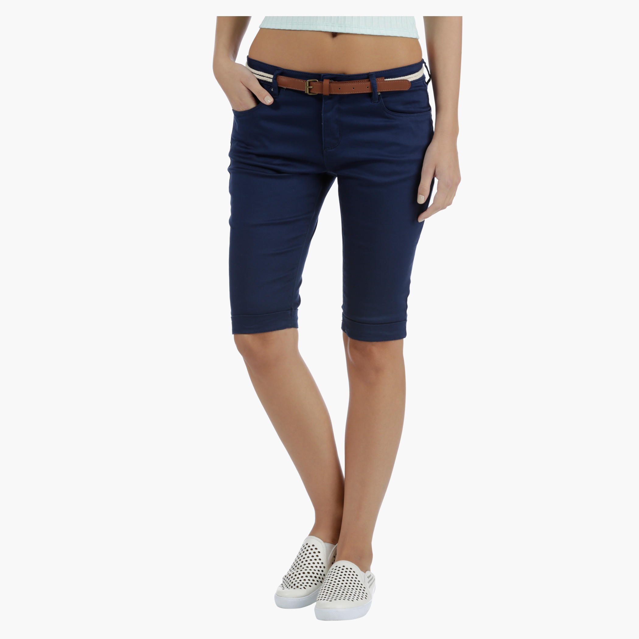 Denim Cycling Shorts in Regular Fit-women-clothing-bottoms-shorts-image-5