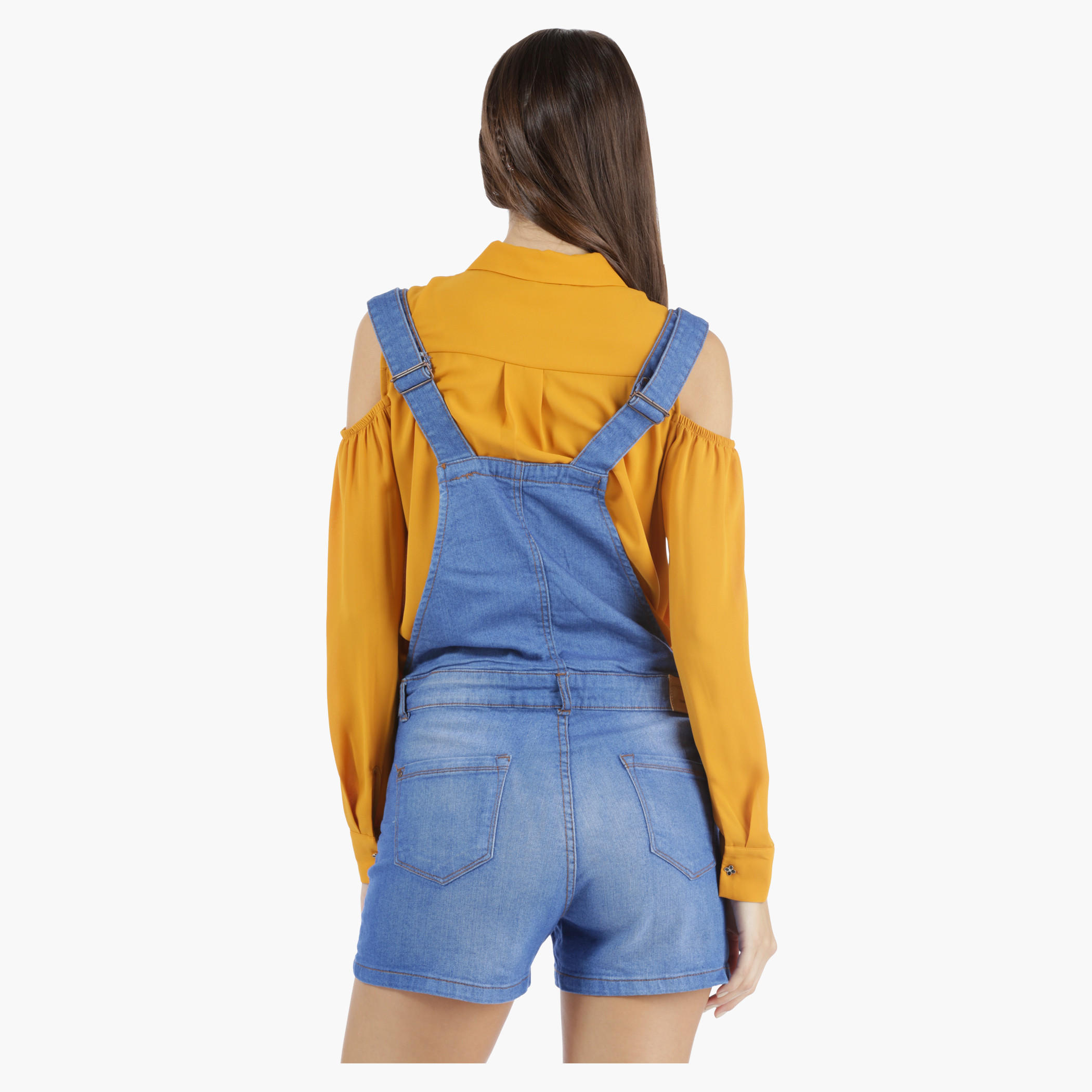 Denim Dungaree Shorts in Skinny Fit-women-clothing-bottoms-jeans-image-2