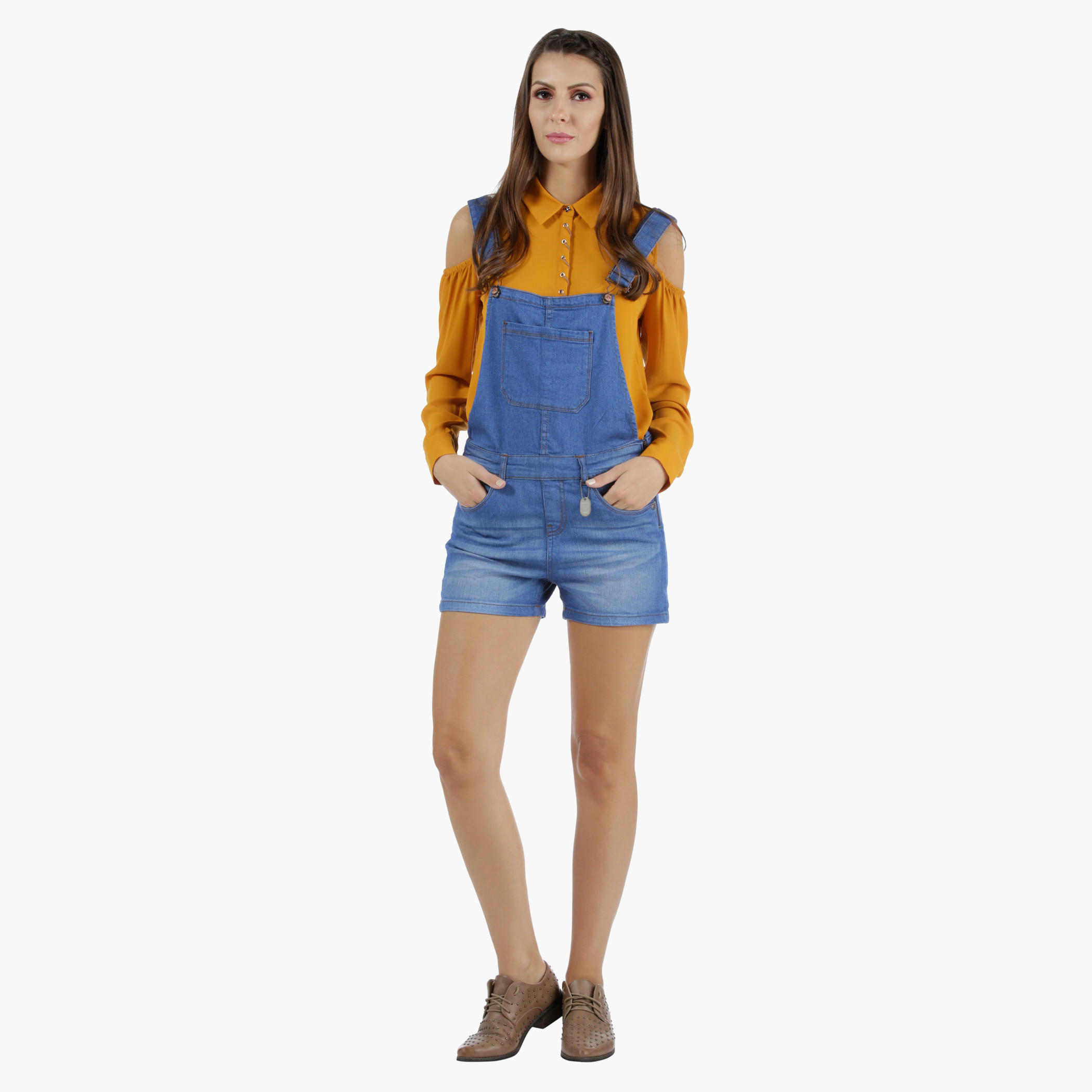 Denim Dungaree Shorts in Skinny Fit-women-clothing-bottoms-jeans-image-5