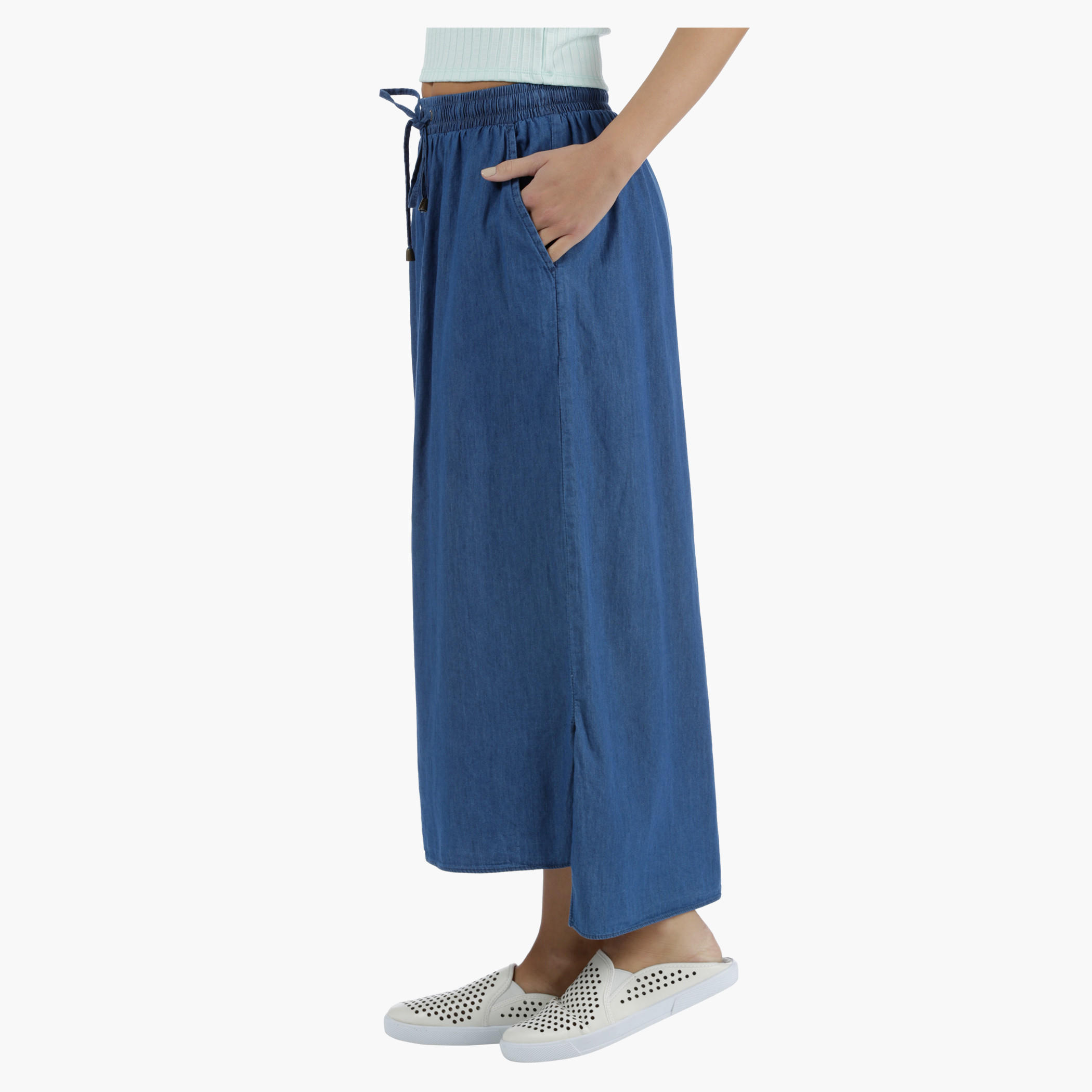 Mid-Length Denim Skirt in Regular Fit-women-clothing-bottoms-skirts-image-3