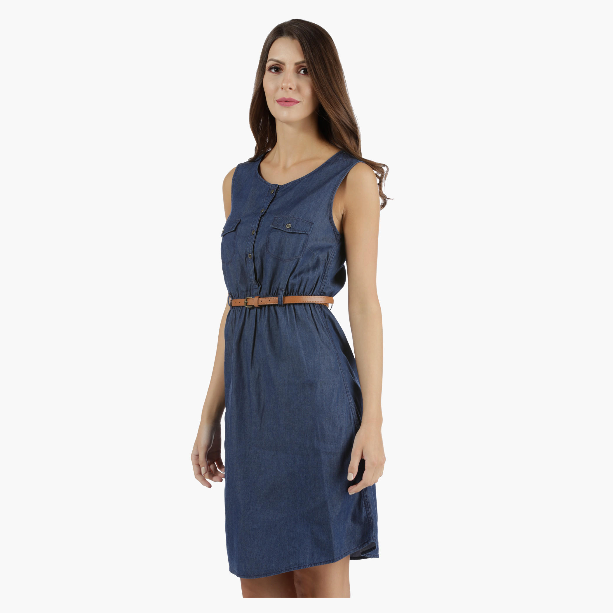 Denim Mini Dress in Regular Fit-women-clothing-dresses-image-3