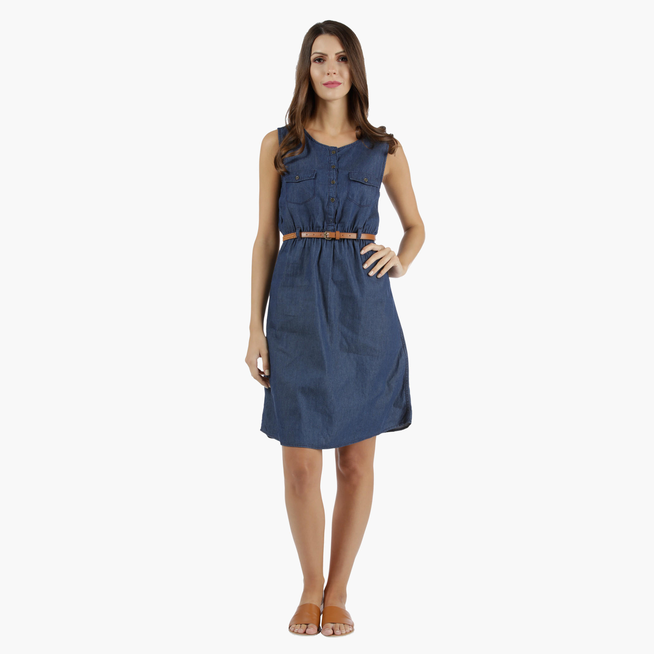 Denim Mini Dress in Regular Fit-women-clothing-dresses-image-5