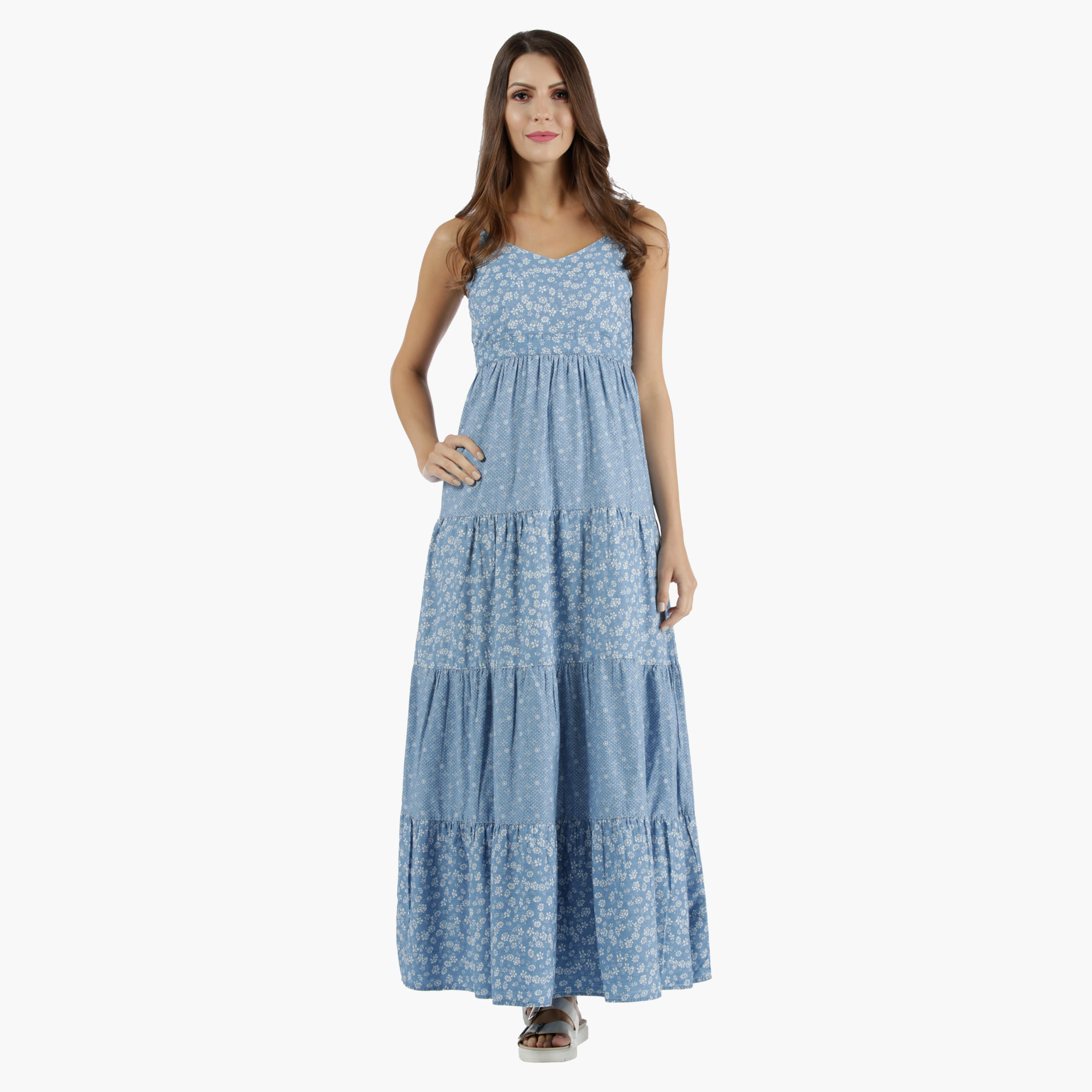 Denim Maxi Dress in Regular Fit-women-clothing-dresses-image-1