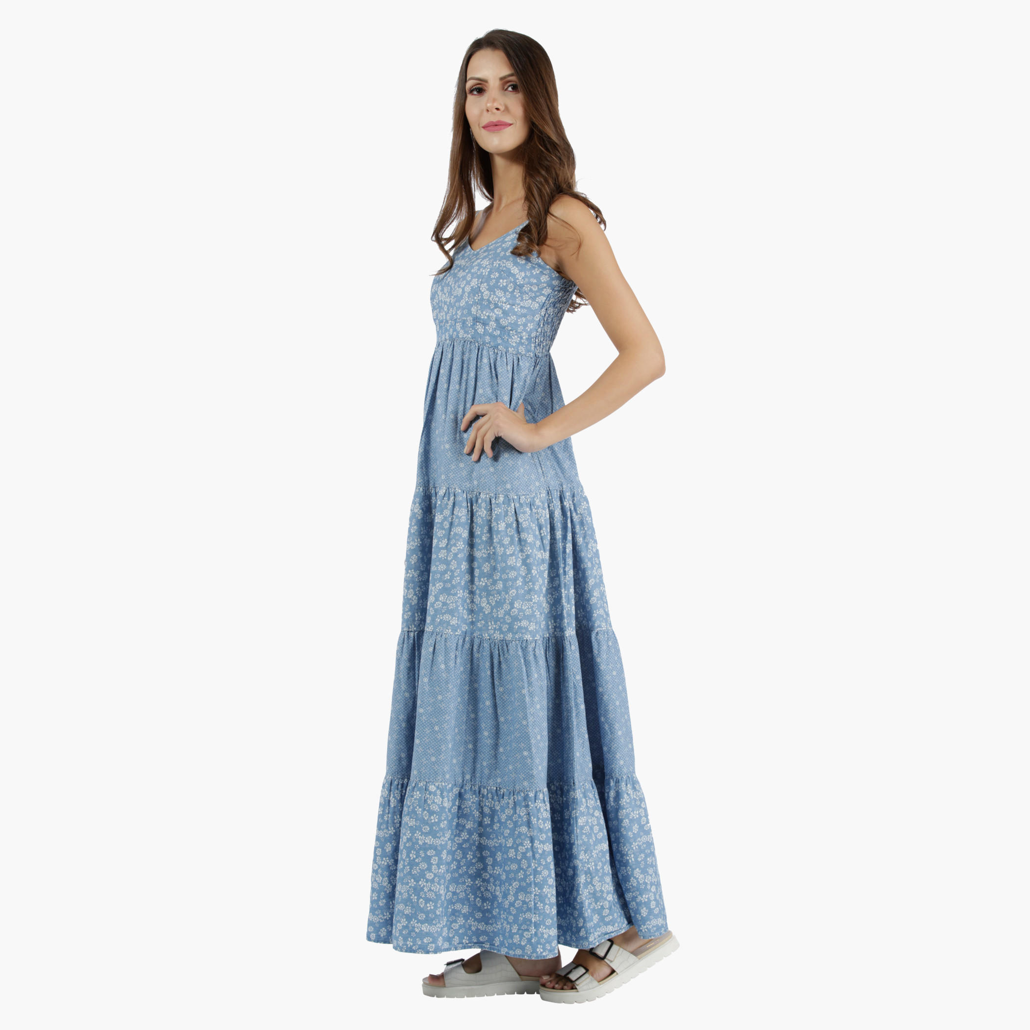 Denim Maxi Dress in Regular Fit-women-clothing-dresses-image-3