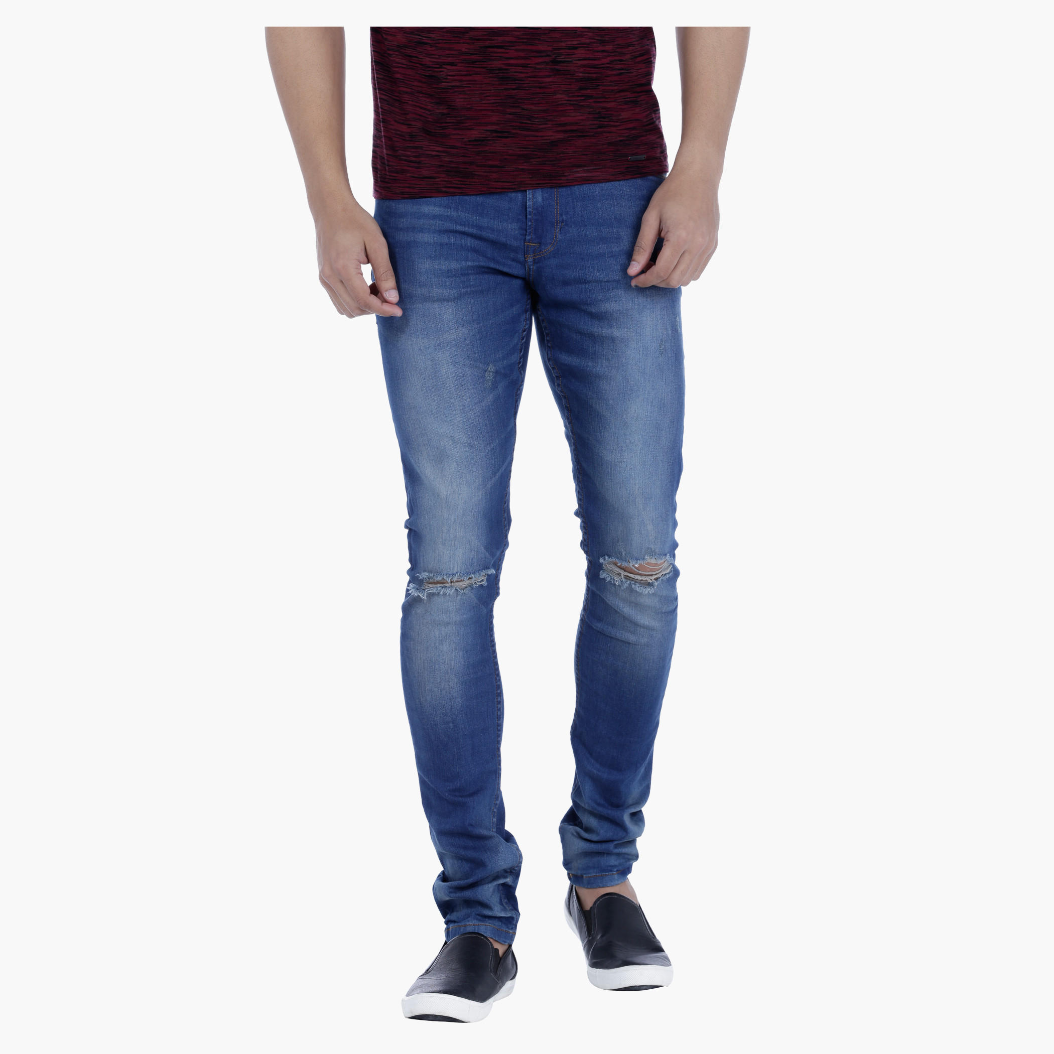 Knee Slit Jeans in Skinny Fit-men-clothing-bottoms-jeans-image-1
