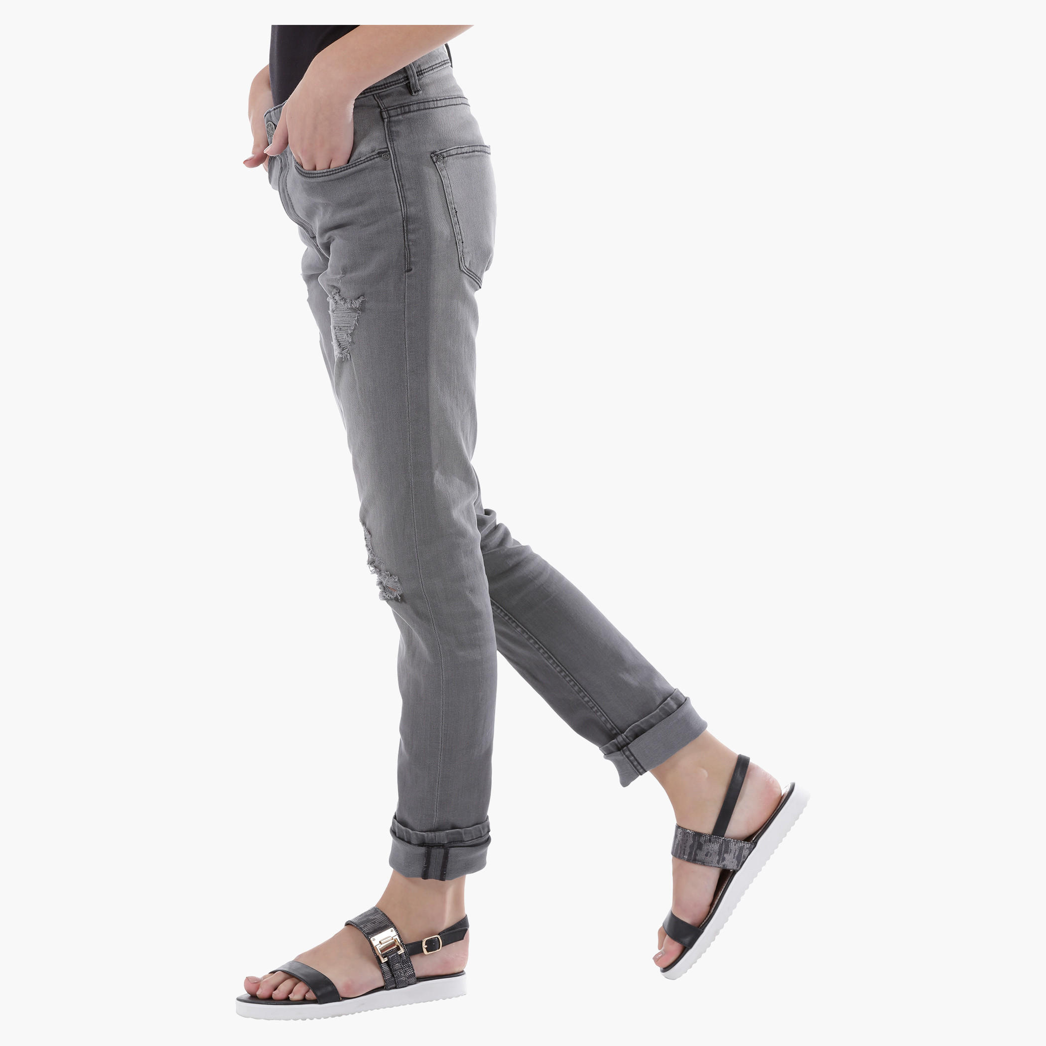 # data mismatch - gender - model # Full Length Distressed Jeans-men-clothing-bottoms-jeans-image-3