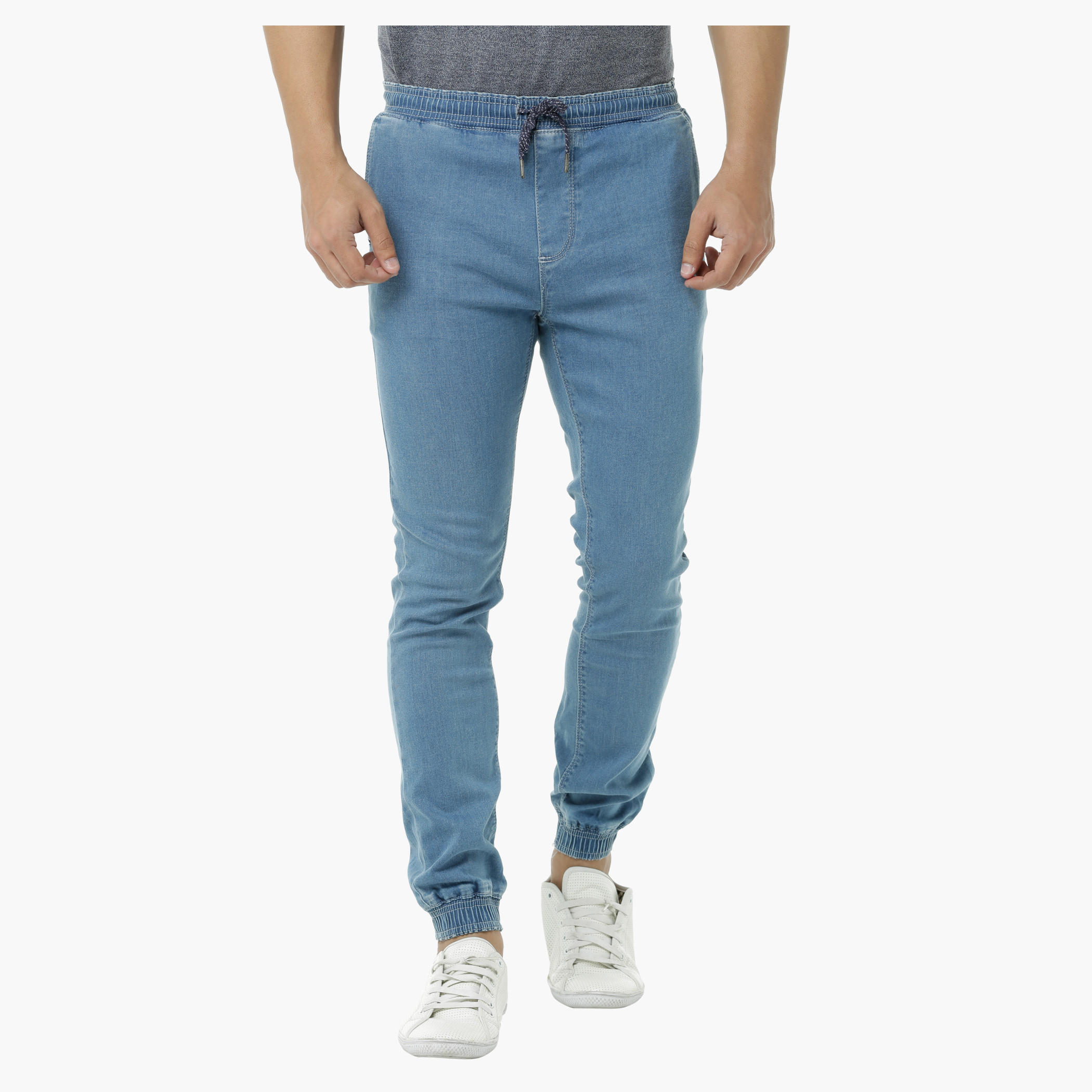 Jog Pants with Elastic Waistband-men-clothing-bottoms-jeans-image-1