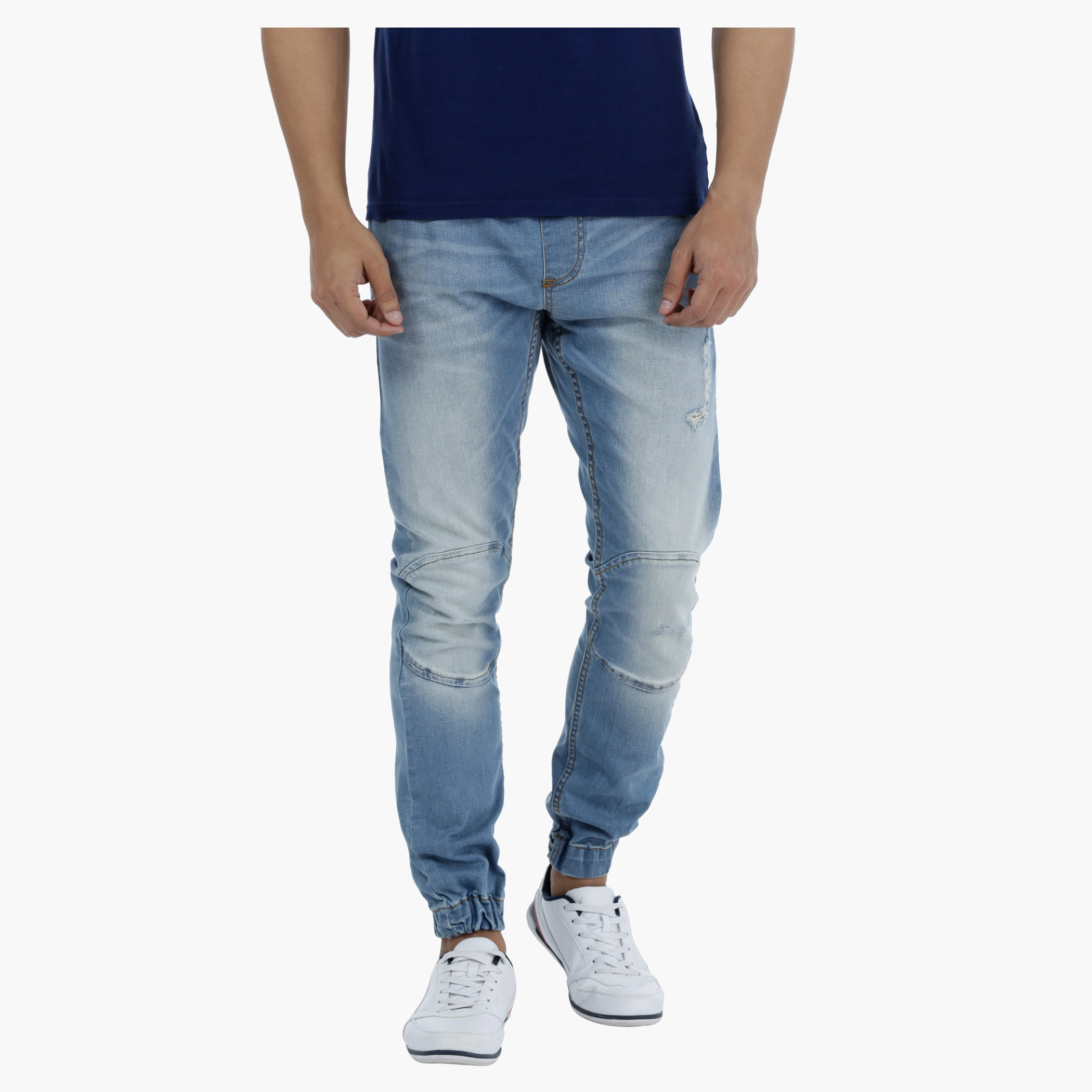 Denim Jog Pants with Drawstring-men-clothing-bottoms-jeans-image-1