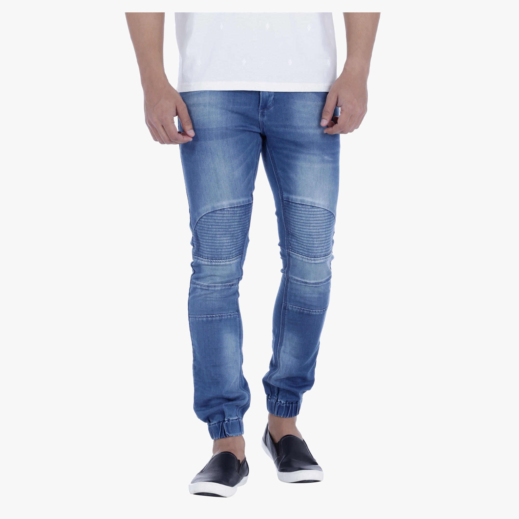 Full Length Denim Cuffed Pants-men-clothing-bottoms-jeans-image-1