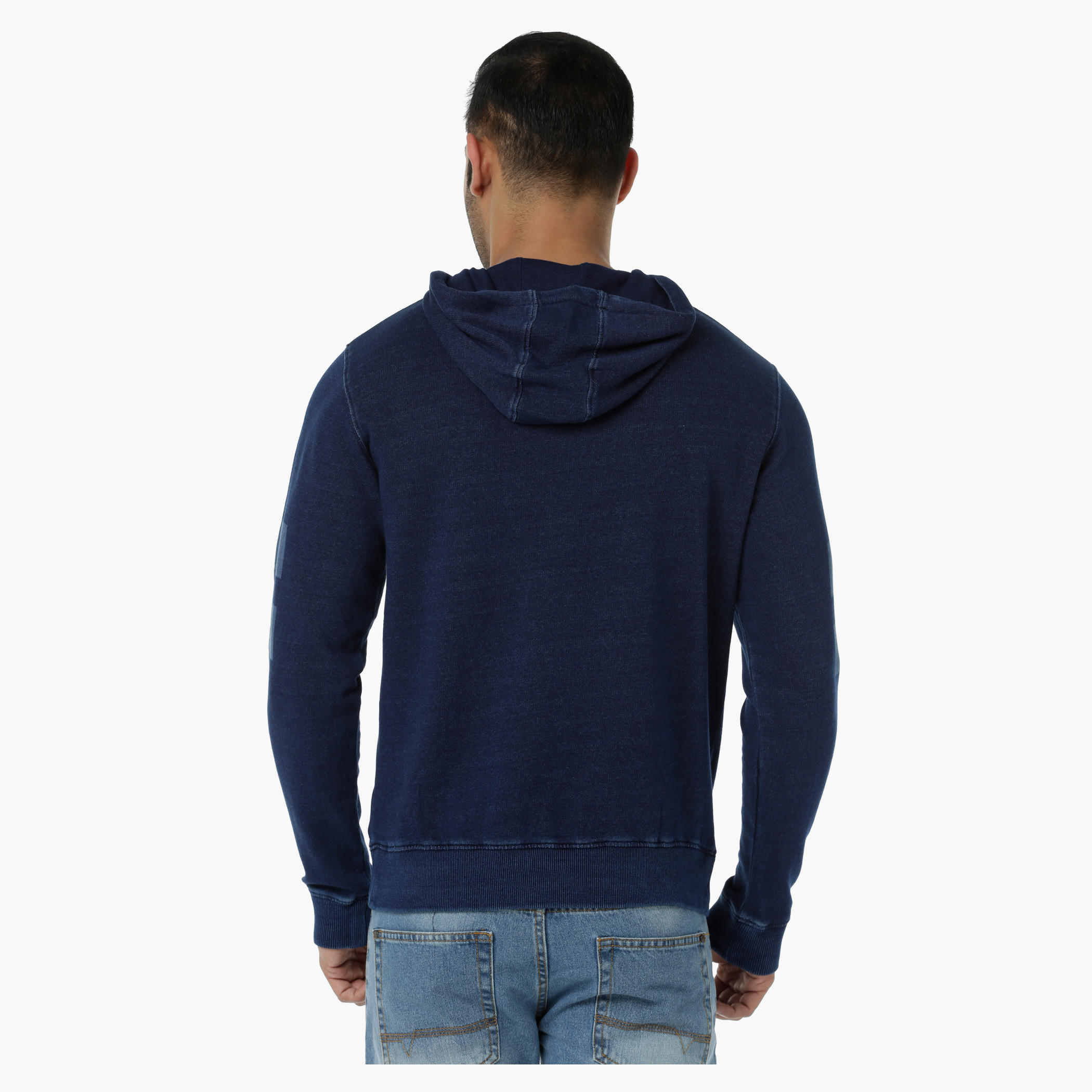 Cotton Hooded Sweatshirt with Round Neck and Long Sleeves in Regular Fit-men-winterwear-hoodiesandsweatshirts-image-2
