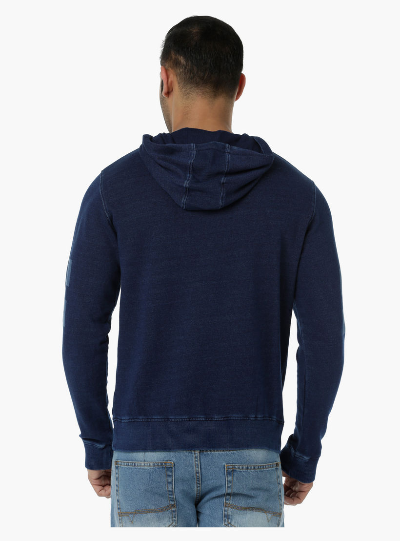 Cotton Hooded Sweatshirt with Round Neck and Long Sleeves in Regular Fit-men-winterwear-hoodiesandsweatshirts-image-2