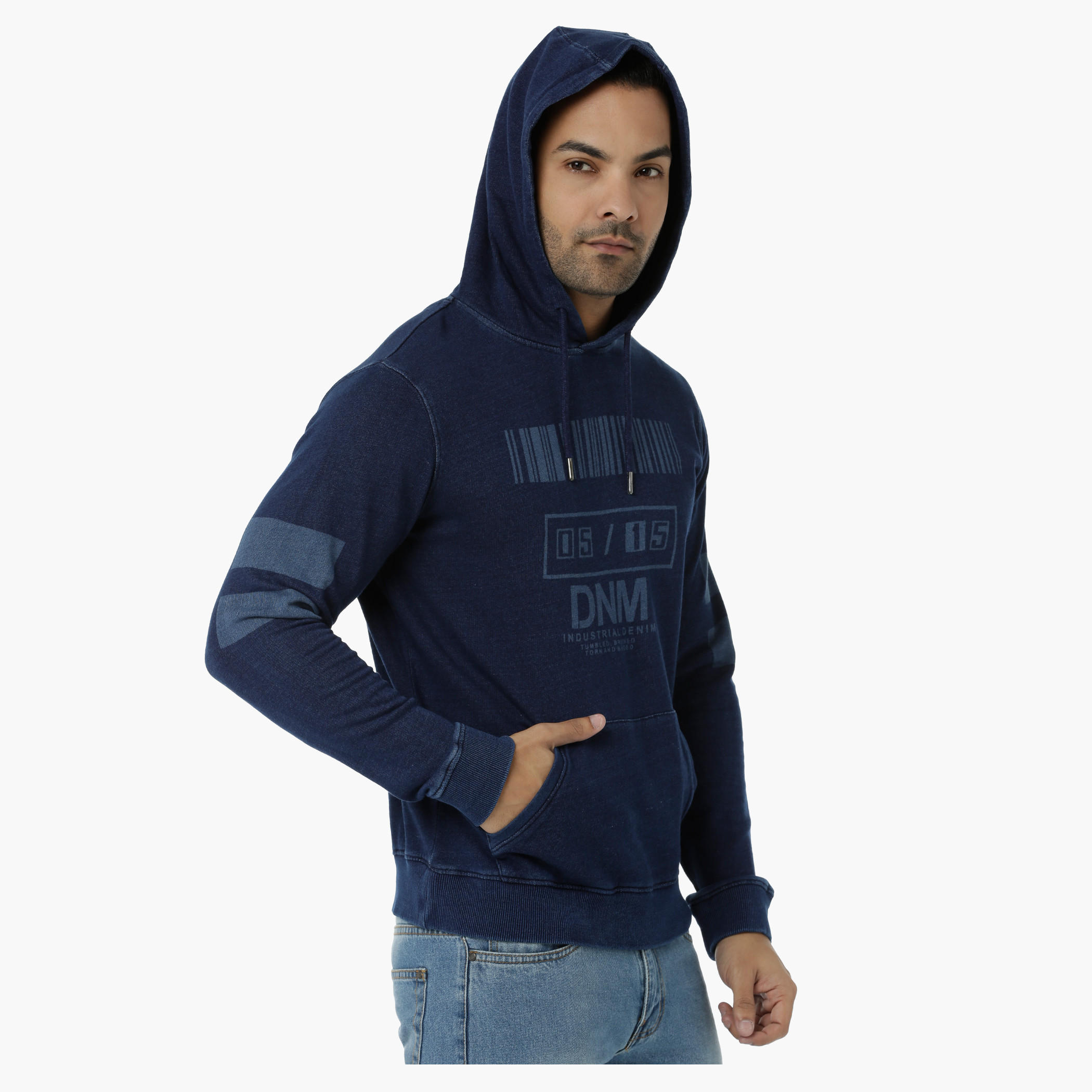 Cotton Hooded Sweatshirt with Round Neck and Long Sleeves in Regular Fit-men-winterwear-hoodiesandsweatshirts-image-3
