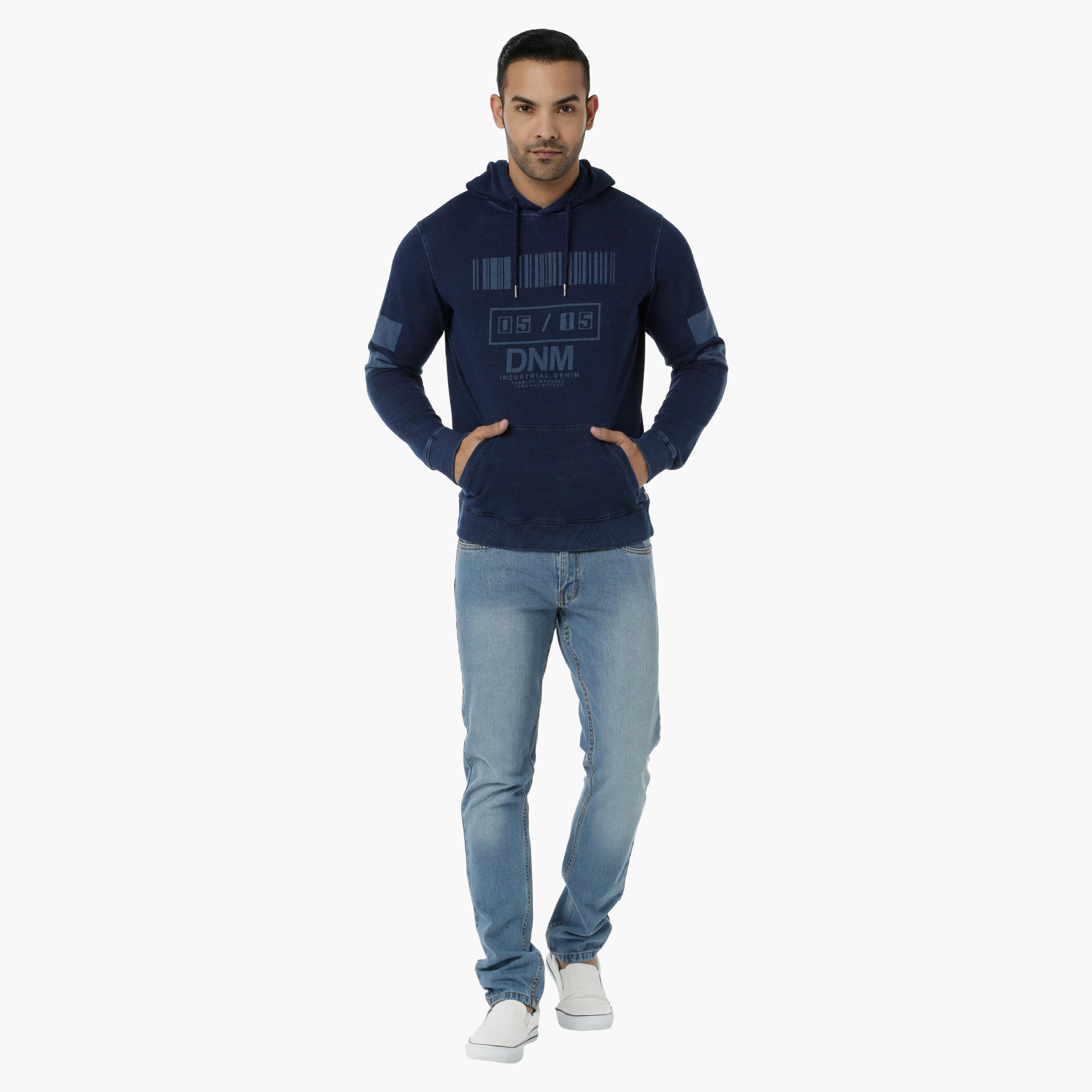 Cotton Hooded Sweatshirt with Round Neck and Long Sleeves in Regular Fit-men-winterwear-hoodiesandsweatshirts-image-5