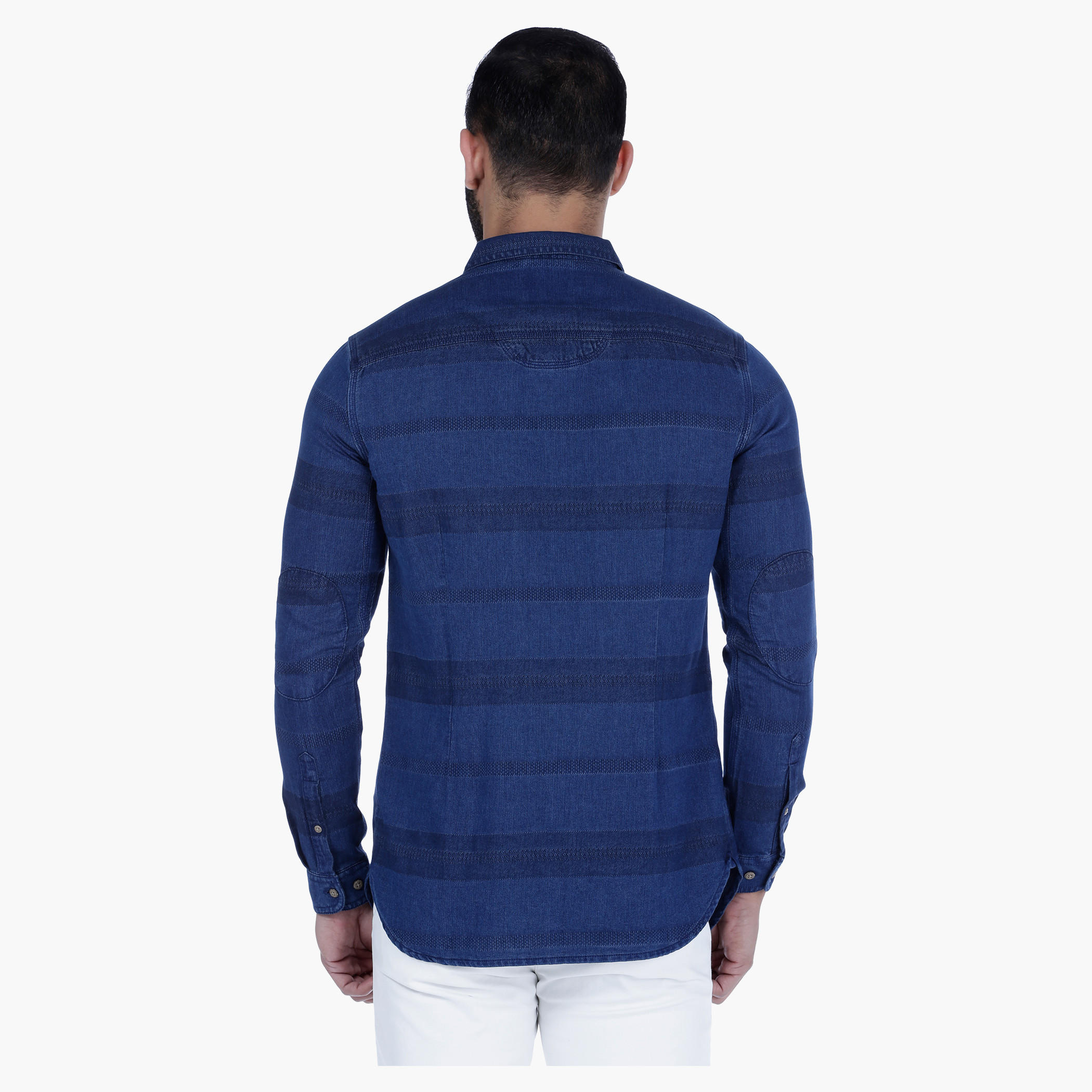 Striped Denim Shirt with Long Sleeves-men-clothing-shirts-image-2