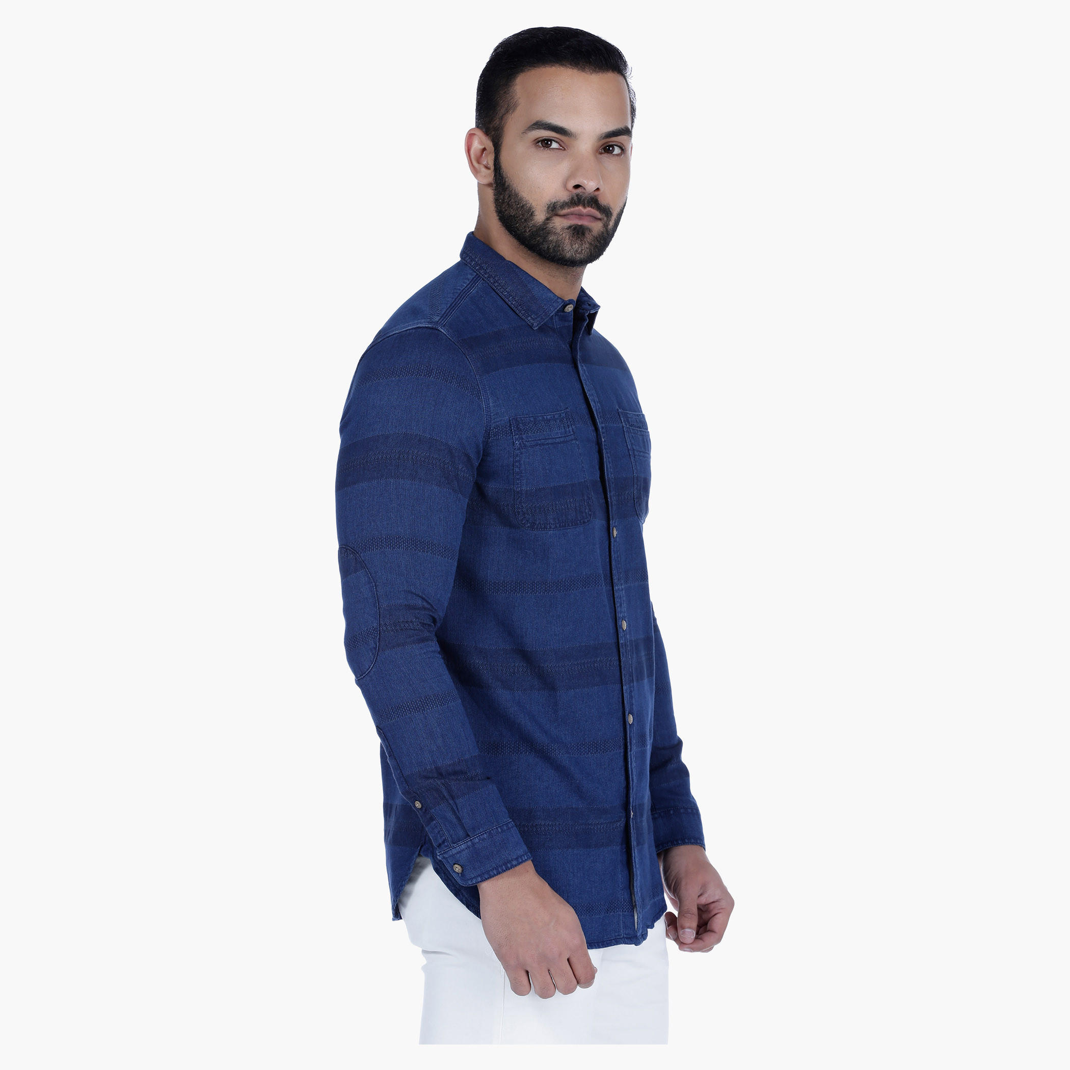 Striped Denim Shirt with Long Sleeves-men-clothing-shirts-image-3
