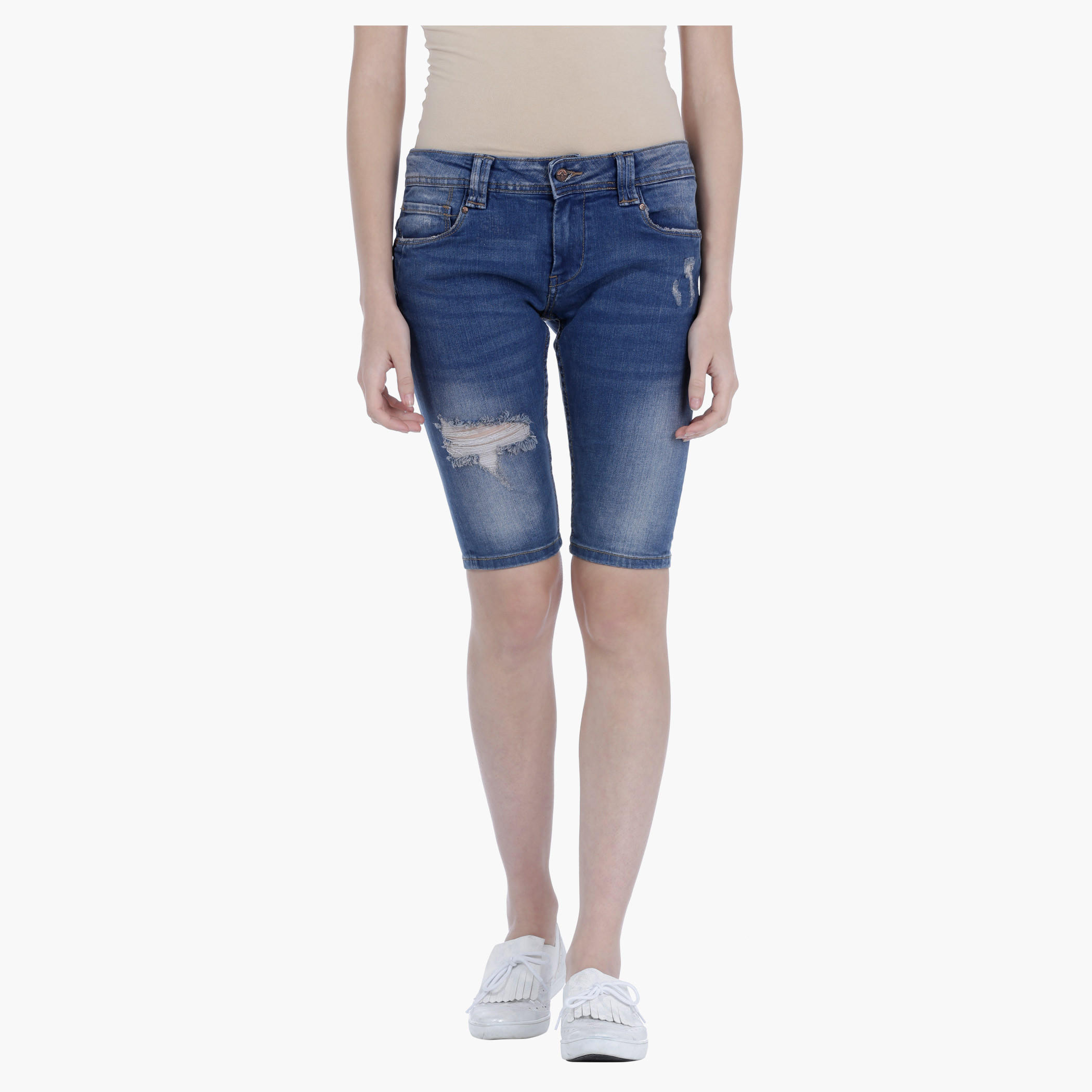 Denim Shorts in Regular Fit-women-clothing-bottoms-shorts-image-1
