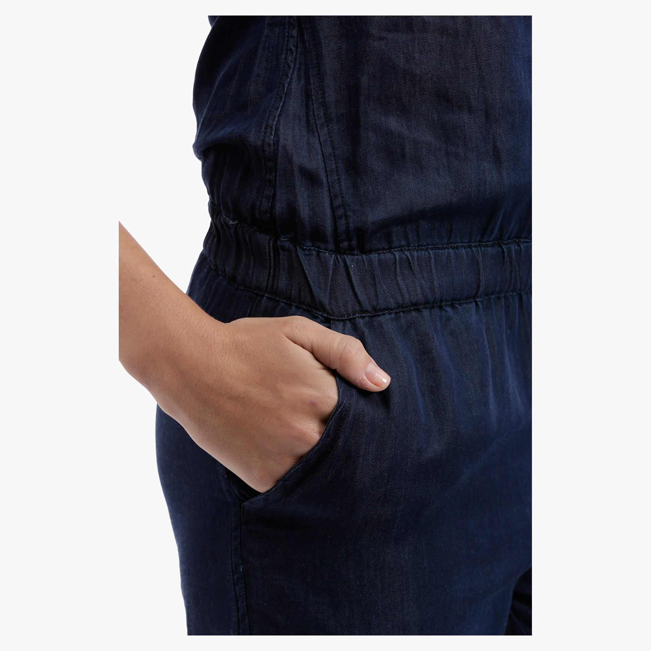 Denim Romper with Elasticised Detail-women-clothing-jumpsuits-image-4