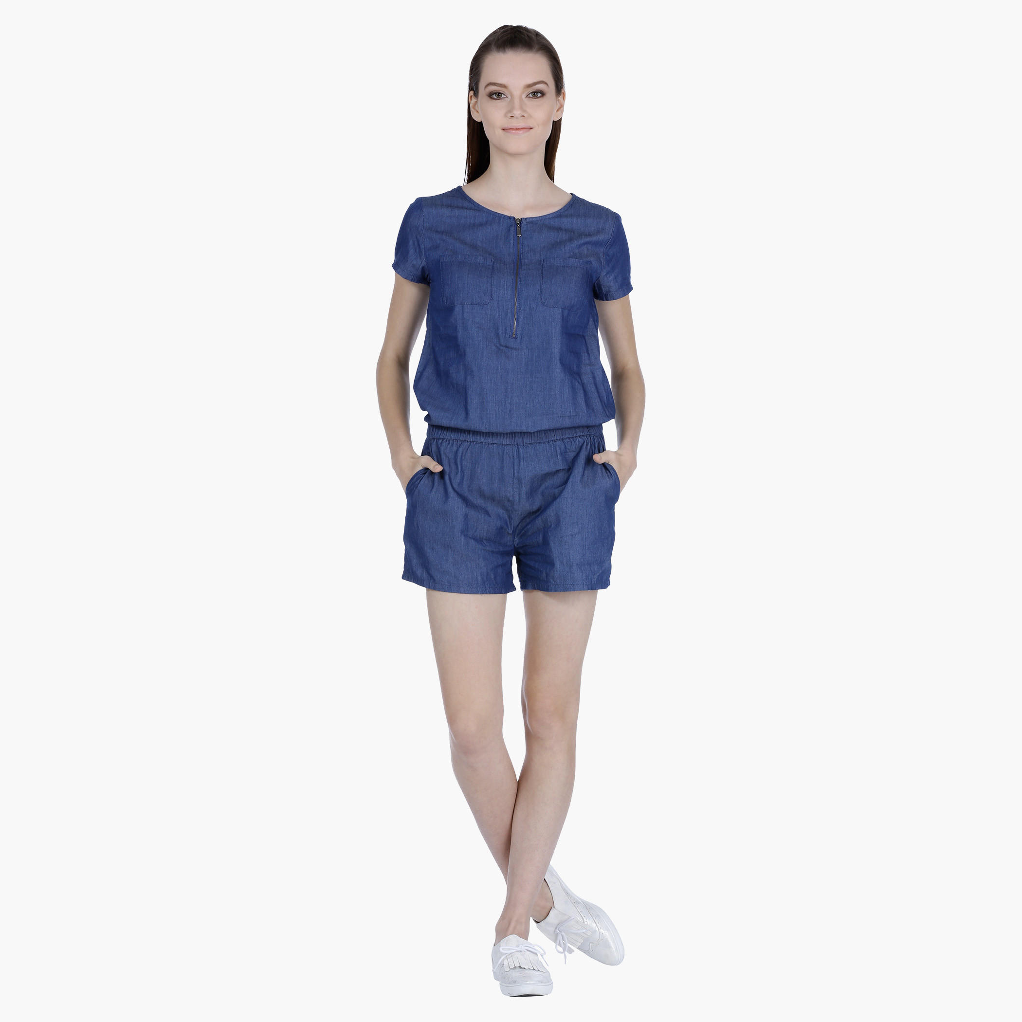 Short Sleeves Denim Romper-women-clothing-jumpsuits-image-5