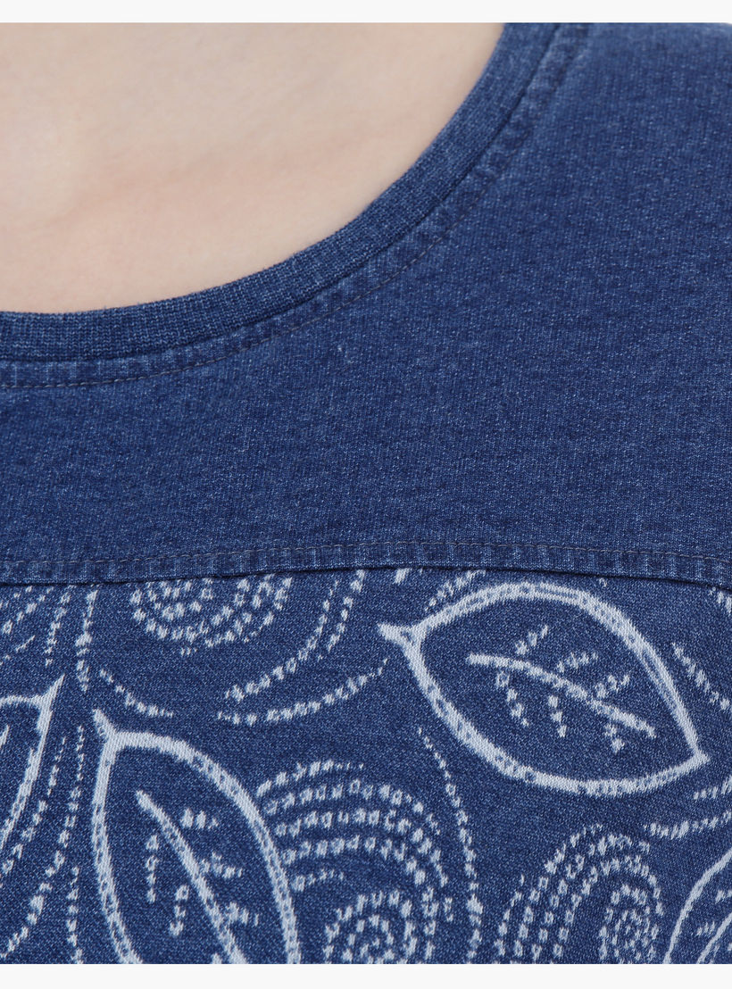 Denim Shirt with Collar Neck in Regular Fit-women-winterwear-hoodiesandsweatshirts-sweatshirts-image-2