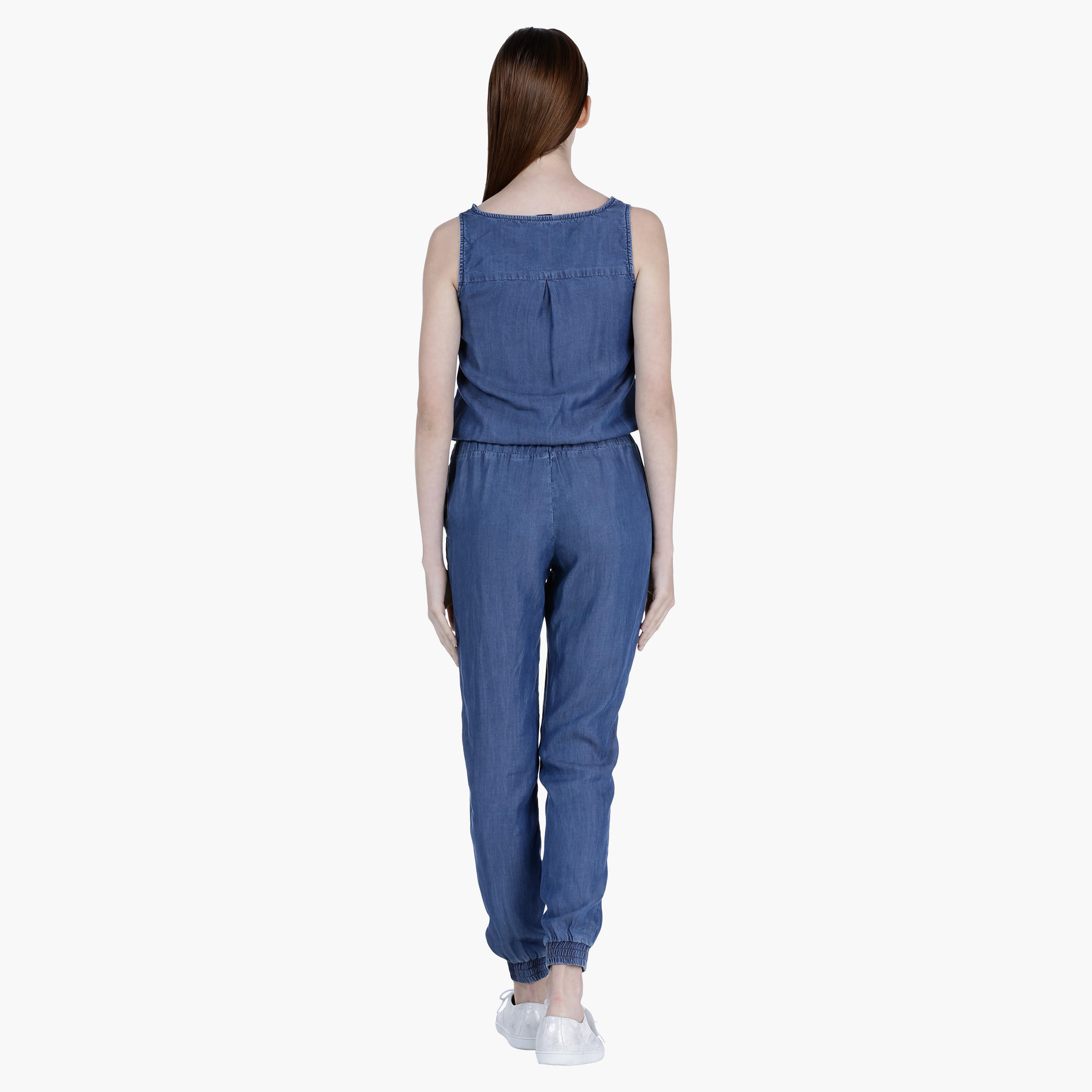 Denim Playsuit with Elasticised Cuffs-women-clothing-jumpsuits-image-3