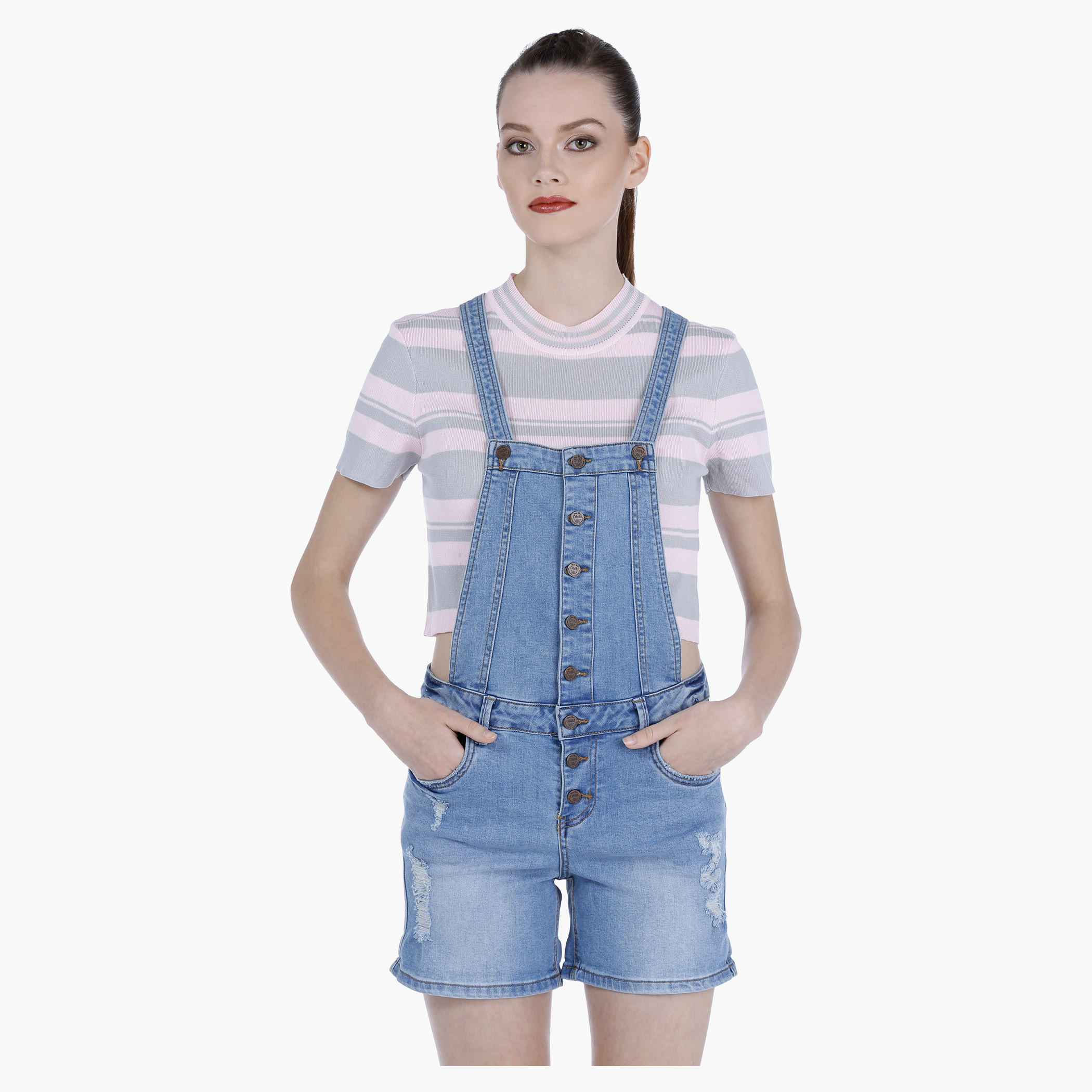 Basic Denim Dungarees-women-clothing-jumpsuits-image-1