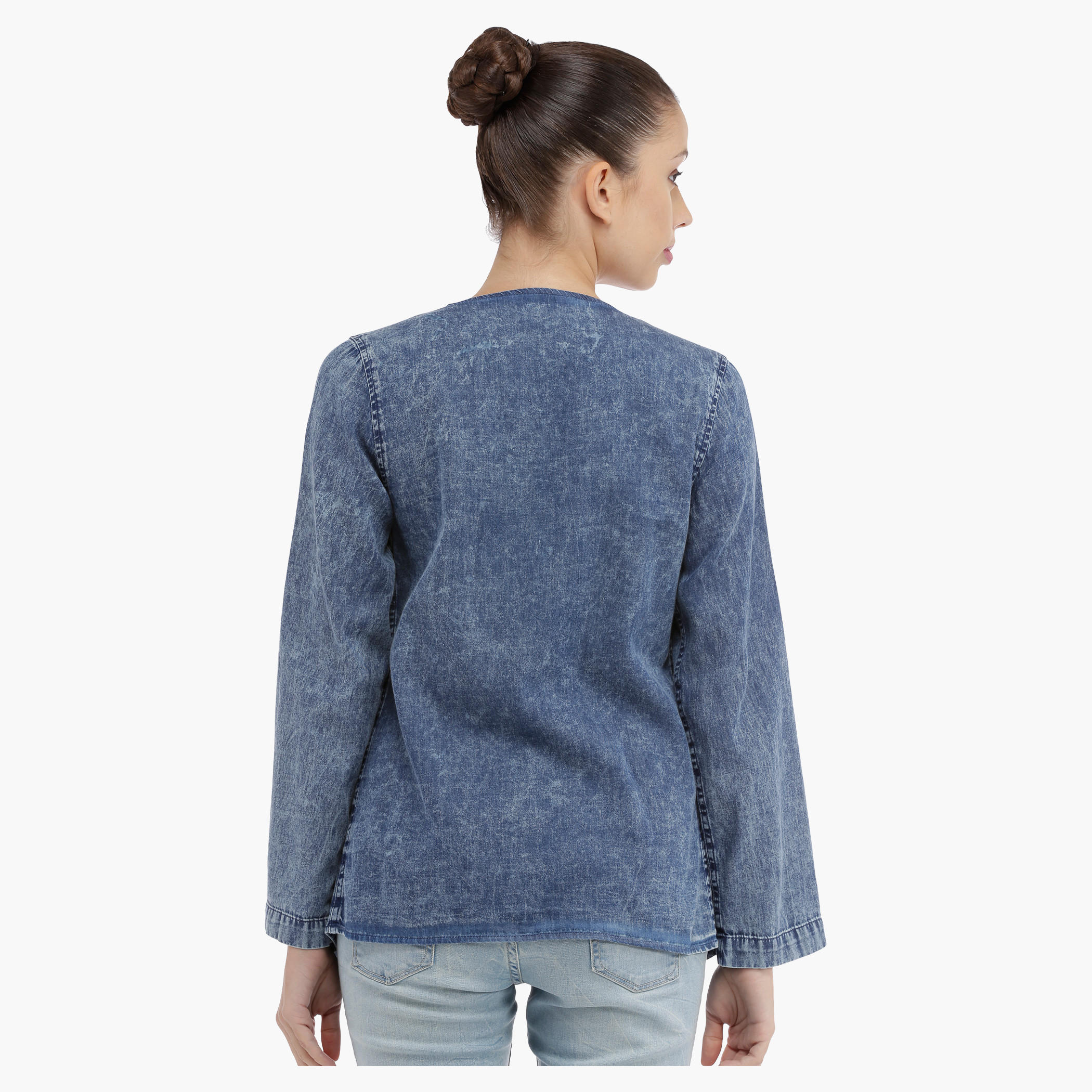 Denim Jacket with Long Sleeves-women-winterwear-coatsandjackets-jackets-image-2