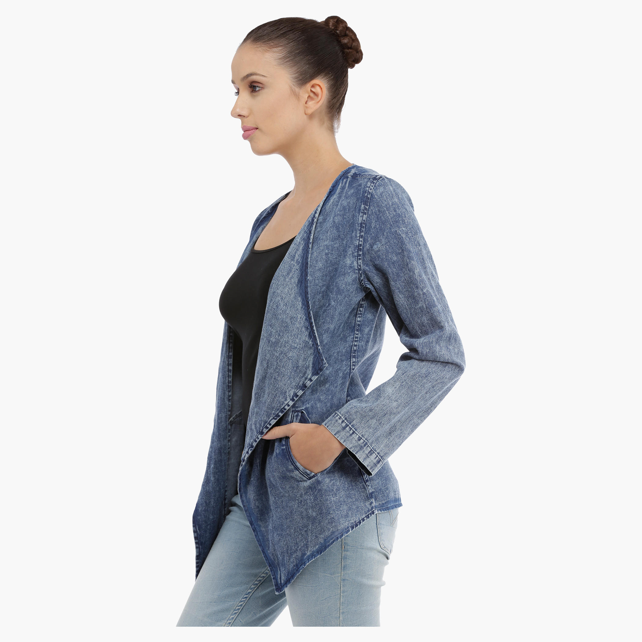 Denim Jacket with Long Sleeves-women-winterwear-coatsandjackets-jackets-image-3